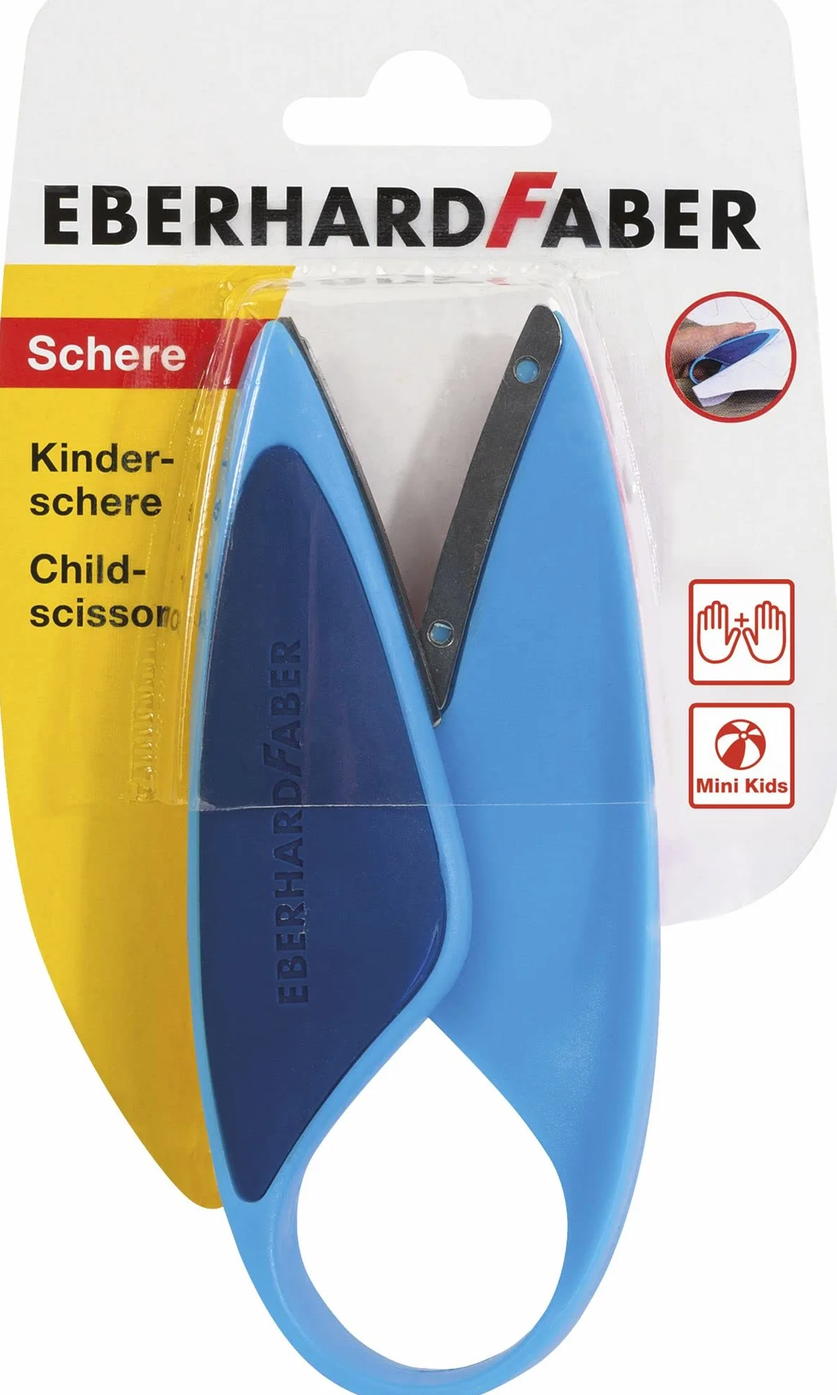 Eberhard Faber 579951 - Forbici per bambini per mancini e destrorsi, Mini Kids, forbici blu