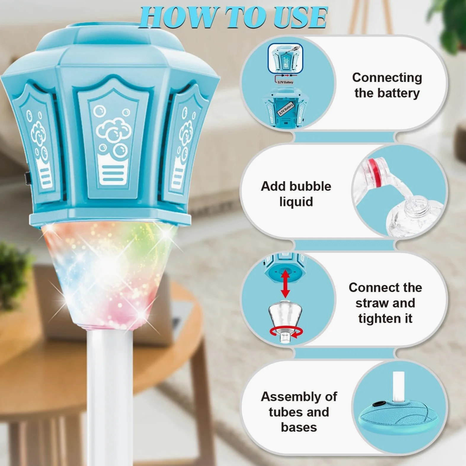 Macchina Bolle di Sapone in Piedi Giocattolo da Esterno con e Musica | Altezza Regolabile 53-119 cm Giocattolo di Bolle Per Feste All'Aperto Giochi Estivi Prato Matrimonio Giardino e