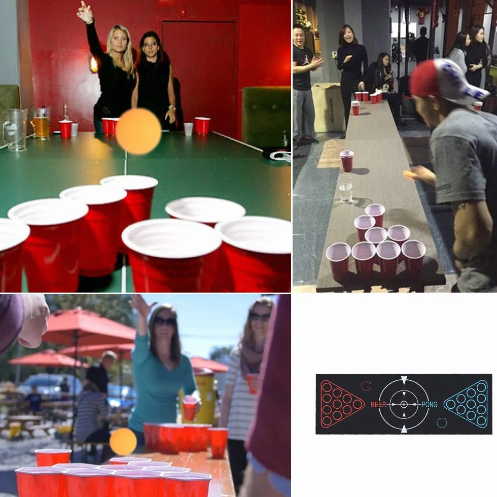 Faburo Beer Kit, Set da bere, Set completo, Tappetino da gioco Beer-Pong, 22 tazze, 6 sfere, per serate e barbecue per adulti