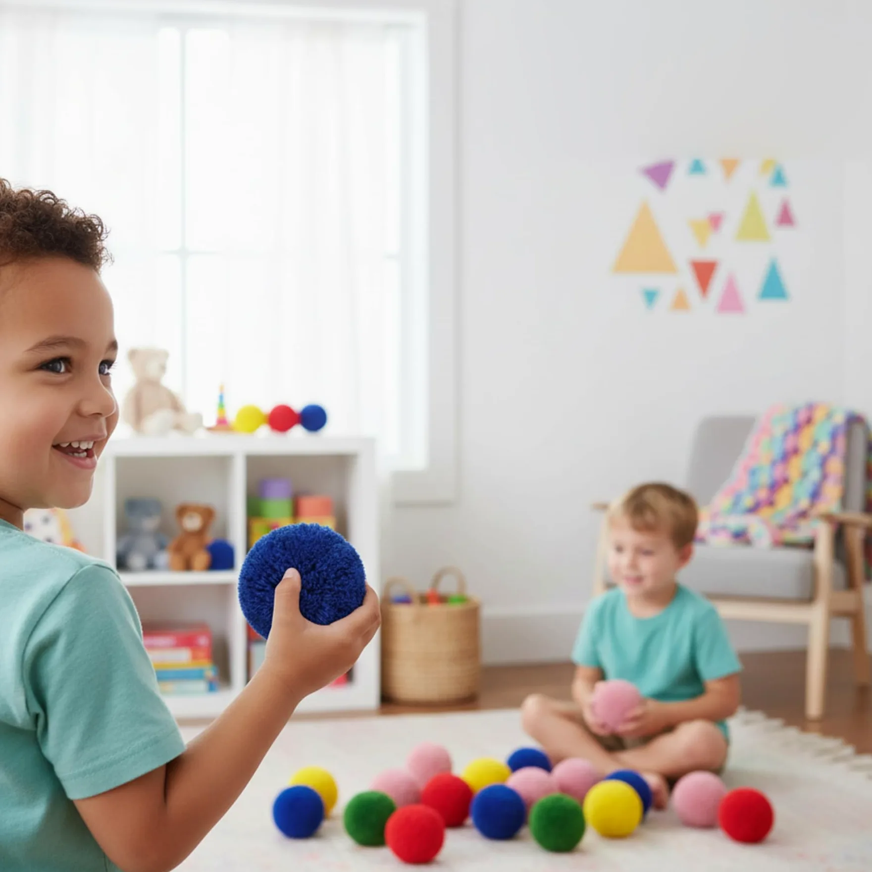 Confezione da 24 Palline di Filato, Palline morbide e Soffici da 10 cm per Bambini e Adulti, da Gioco sicure per Giochi all'aperto al Coperto, Pallamano, Casuale