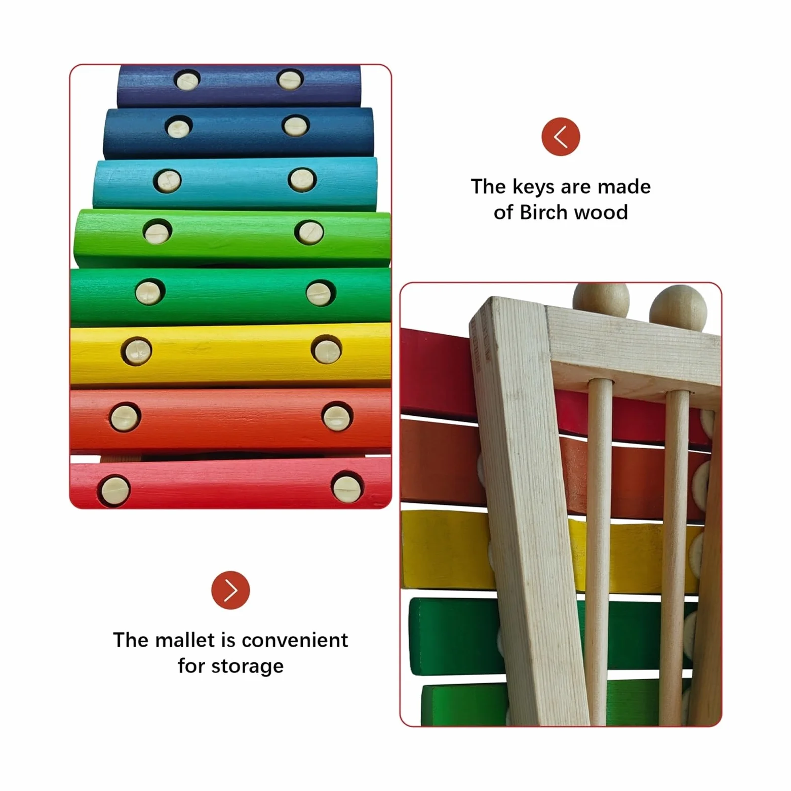 8 Notes Wooden Xylophone | Strumento musicale con mazze