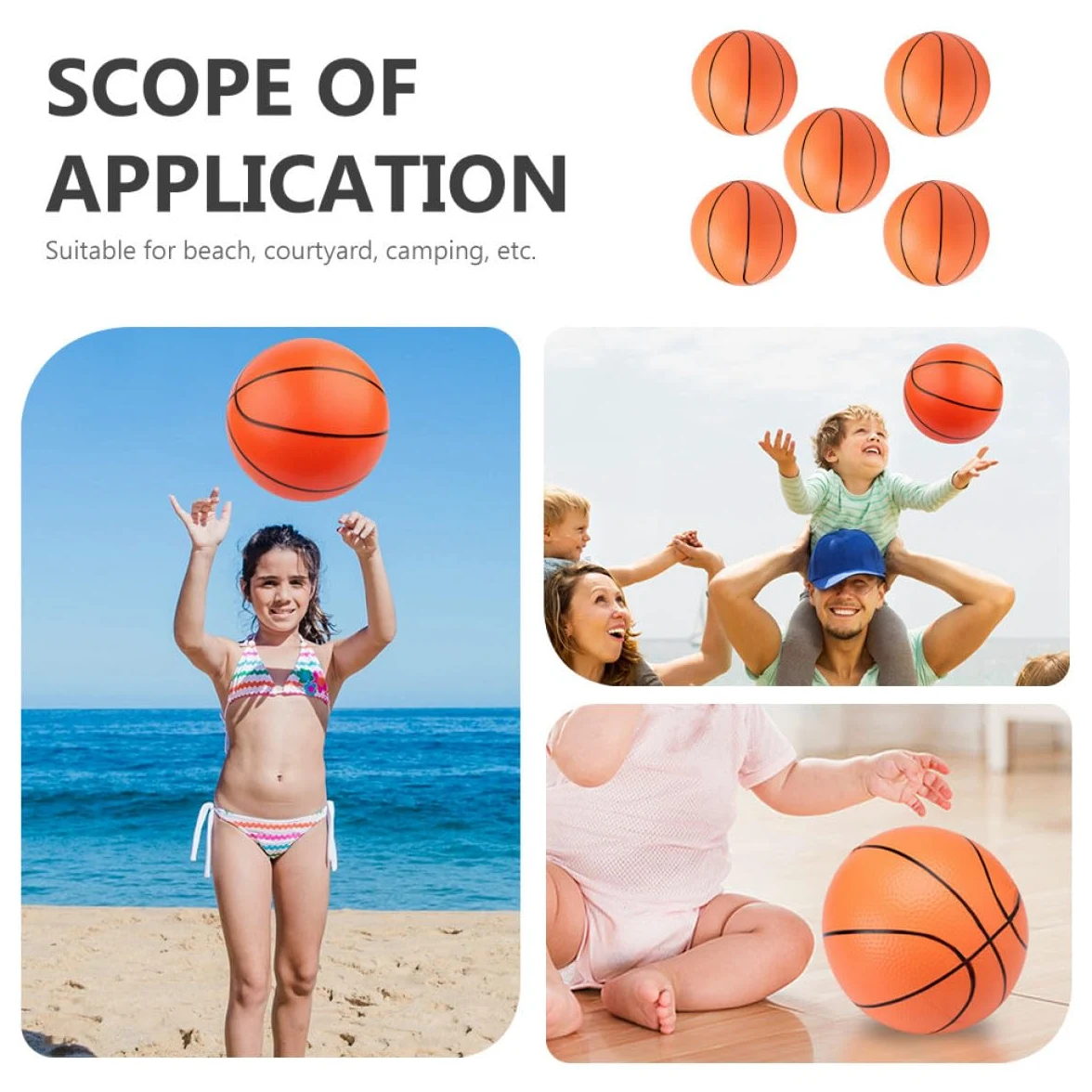 5 Palloni da Spiaggia Gonfiabili in PVC Giochi Spiaggia per Adulti Facili da Gonfiare e Conservare Palline Colorate per Attività Ludiche ed Esercizi all