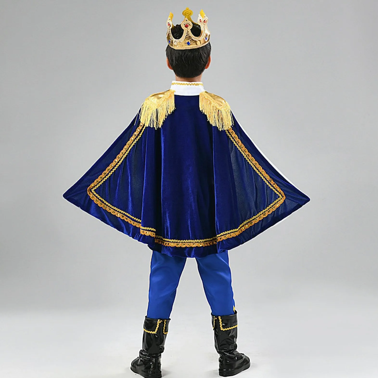 Costume da Re per Bambini Costume Medievale Reale di Halloween 7 Pezzi con | Travestimento Cosplay Ragazzi per Bambini Festa Carnevale Uso Quotidiano Foto di Scena Oggetti di Scena Celebr