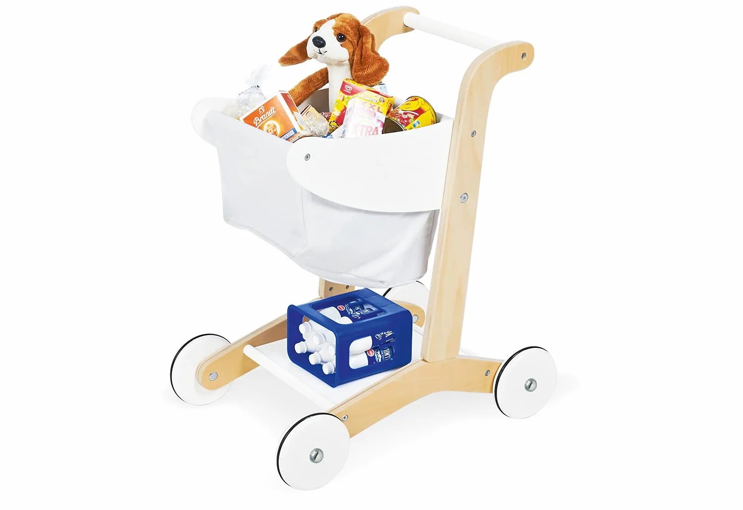 Pinolino Carrello Erna, in Legno, Altezza del Manico 50 cm, Adatto per Bambini dai 3 Anni Trasparente