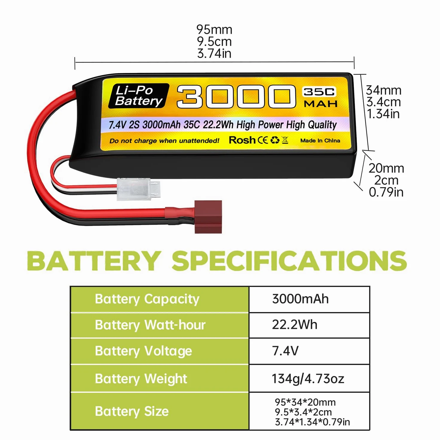 2PCS 7.4V 3000mAh 2S Lipo batteria 35C T-plug con cavo di ricarica USB per RC Auto Camion RC Barca RC Quadcopter FPV Drone Batteria