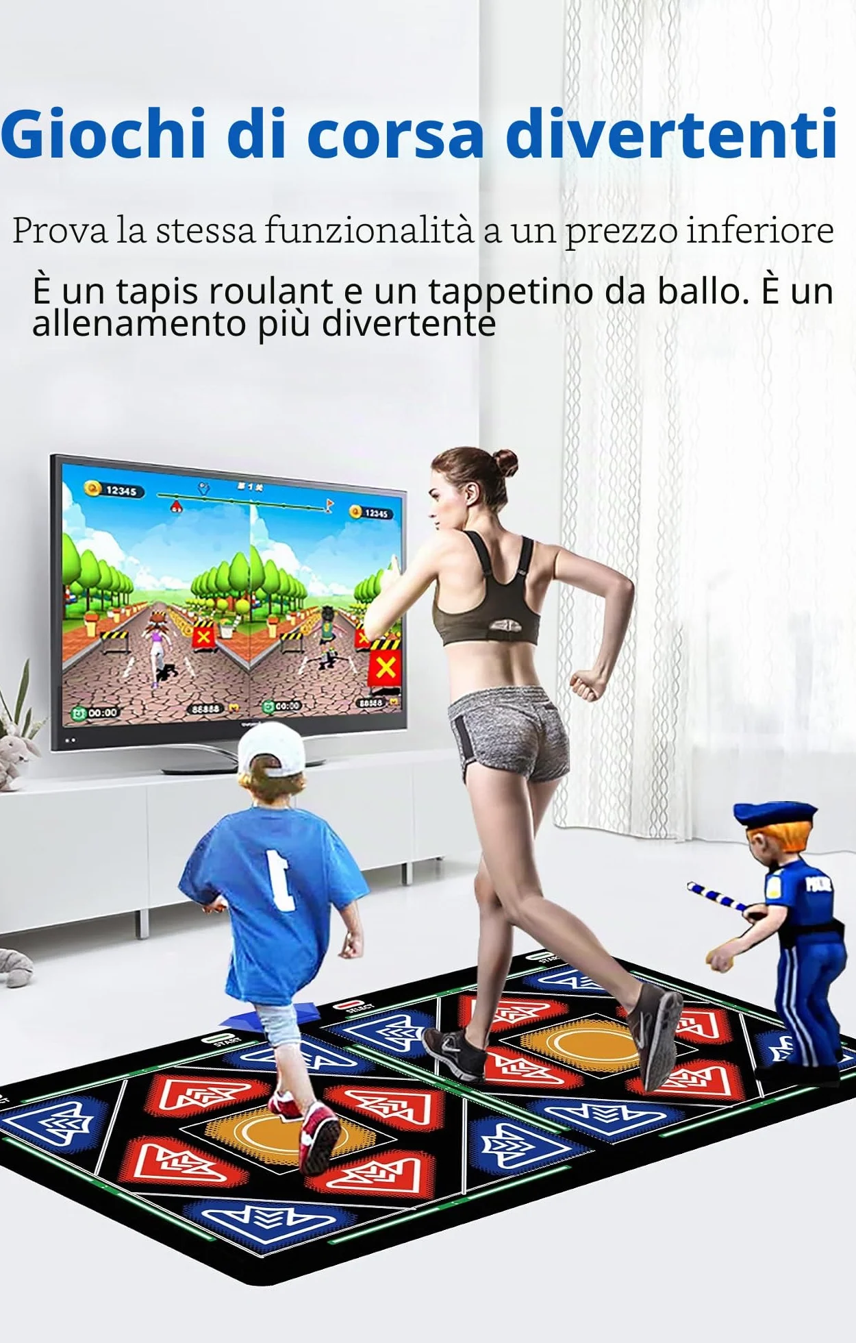 Tappetino da ballo elettronico con fotocamera, 64 GB, 1030 giochi, 650 canzoni, compatibile TV