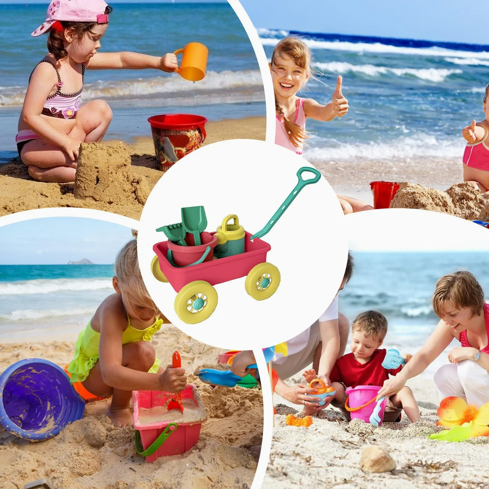 Giochi di sabbia da spiaggia, giocattoli da spiaggia per bambini 8 pezzi | Playset Outdoor Portable Fun Outdoor per ragazzi adolesce