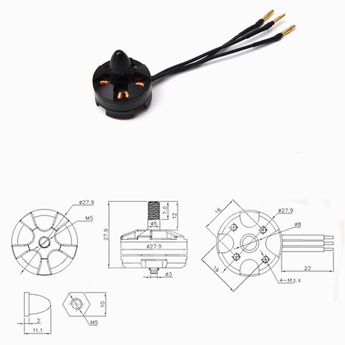 Readytosky MT2204 2300KV Brushless Motor 2-3S for RC QAV210 250 280 FPV Racing Drone Quadcopters(4PCS)
