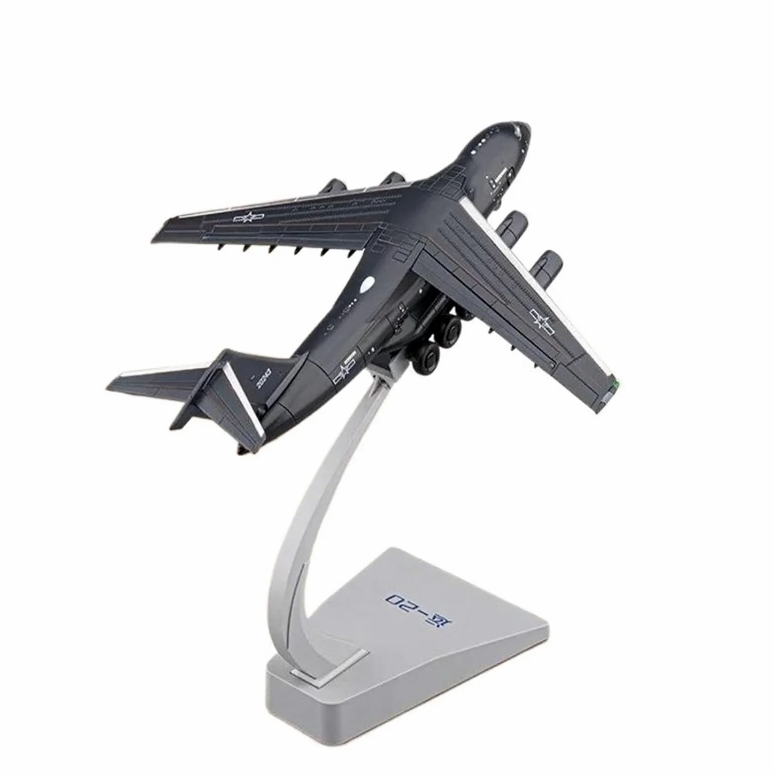 Modello in Piccola Scala Aerei 1:180 per Y-20 Modello di Aereo da Trasporto Pressofuso in Lega Luce Sonora Porte Aperte Tirare Indietro Ornamento Kit di Costruzione di Modelli