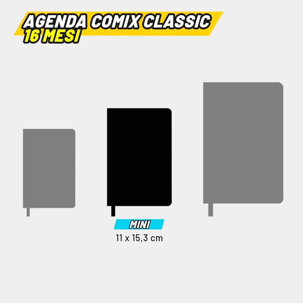 COMIX Agenda 2027 Giornaliera 16 Mesi, Diario Copertina Rigida 576 Pagine, Formato Mini 11x15,3 cm