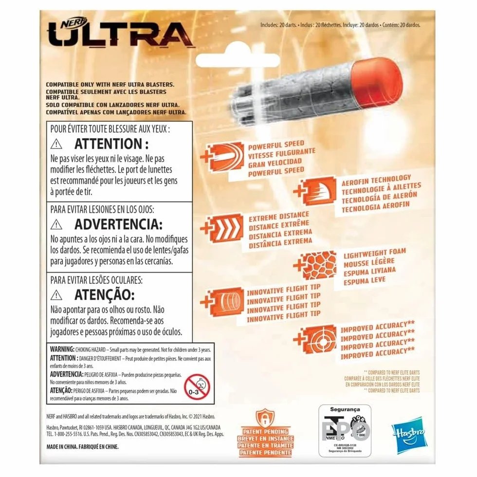 Hasbro Nerf Ultra Ricarica Dardi 20 Pezzi compatibile con Blaster Ultra