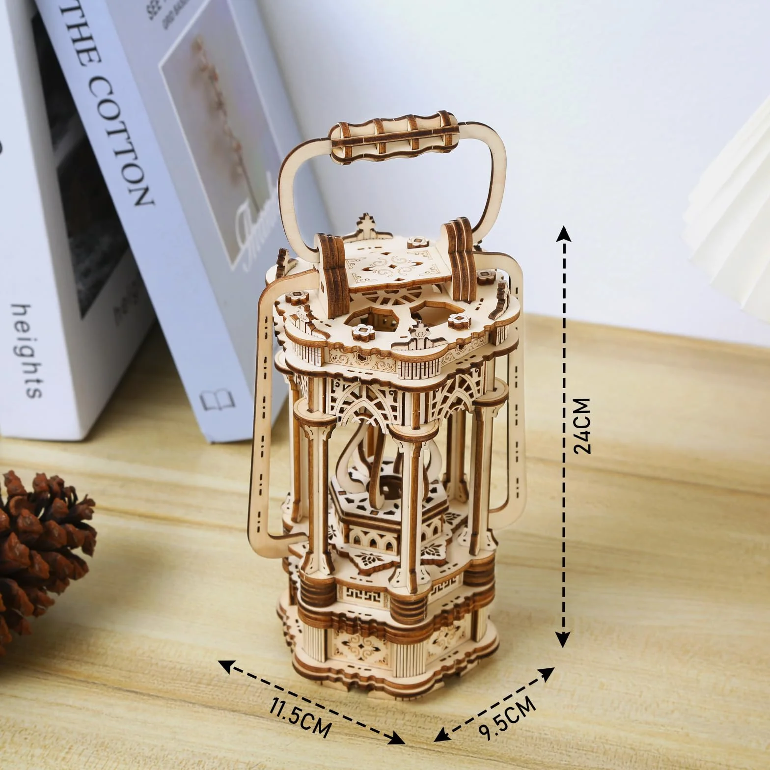 Cuteefun Kit di Modelli di Puzzle in Legno 3D, Fare Il Proprio Woodcraft Kit per Adulti da Costruire, Set di Costruzioni Meccaniche, Regalo per Il Compleanno della Festa del papà (Lamp)