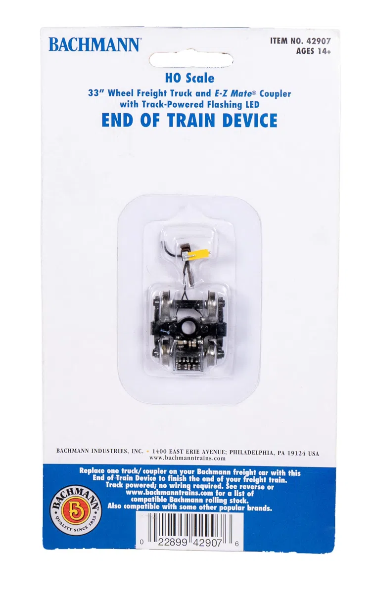 Bachmann 42907 Dispositivo di fine treno con LED lampeggiante a binario - Devisce scala HO, nero