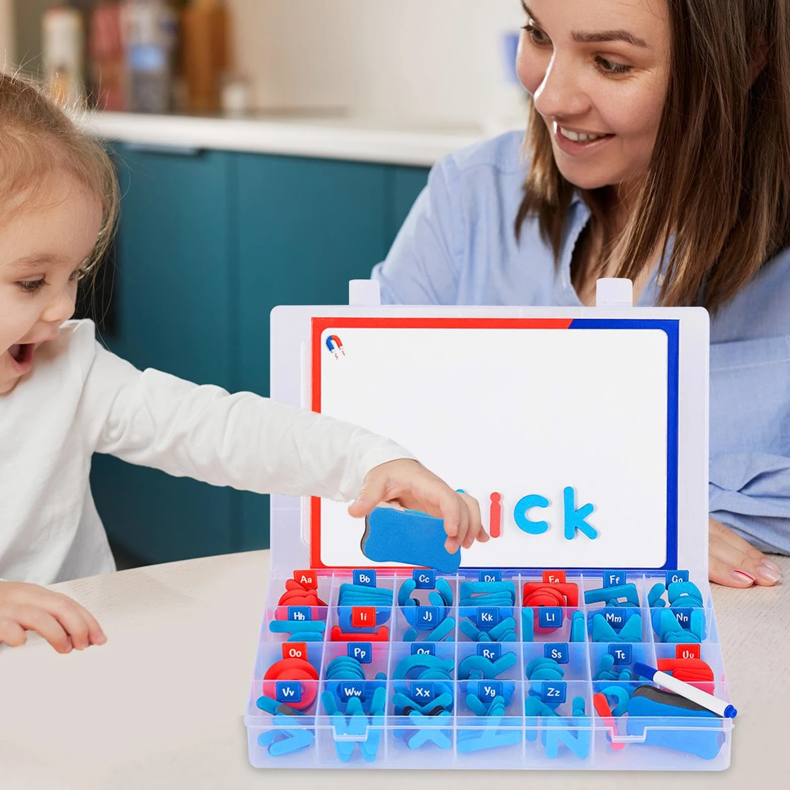 Kit Magnetico – Set Di Lettere | Magnetico per Sala Da Camera, Parti di apprendimento Ortografia Colorate, Educativo | Strumento Di Insegnamento per D