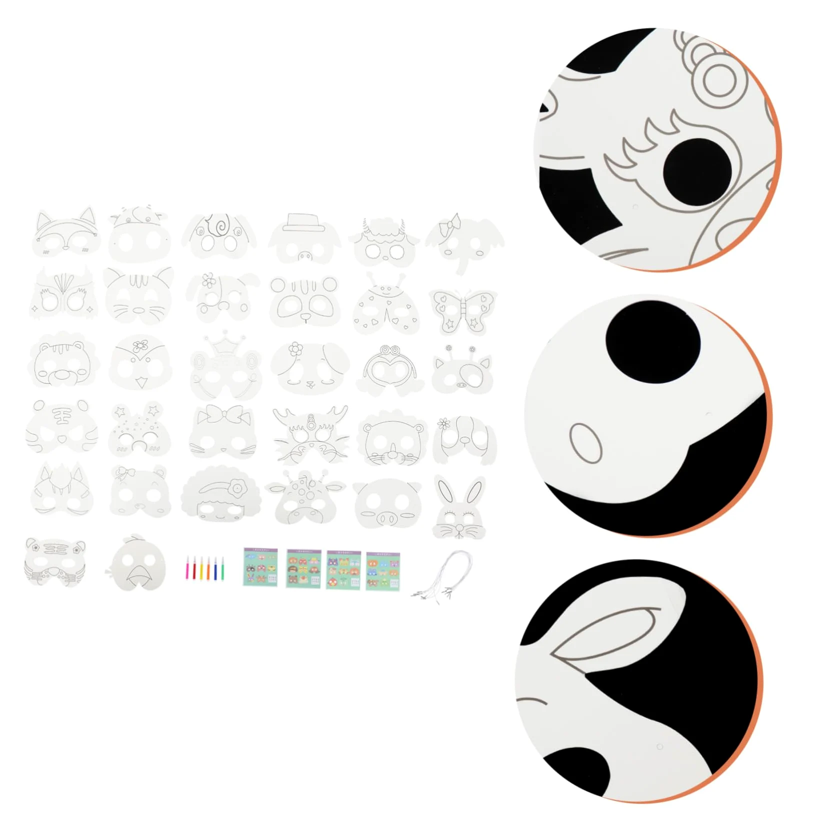 ibasenice 3sets Maschere Animali Fatte Mano Per Maschere Vuote Per Feste Di Halloween e Costumi Per Attività Creative e Giocattoli Per Feste