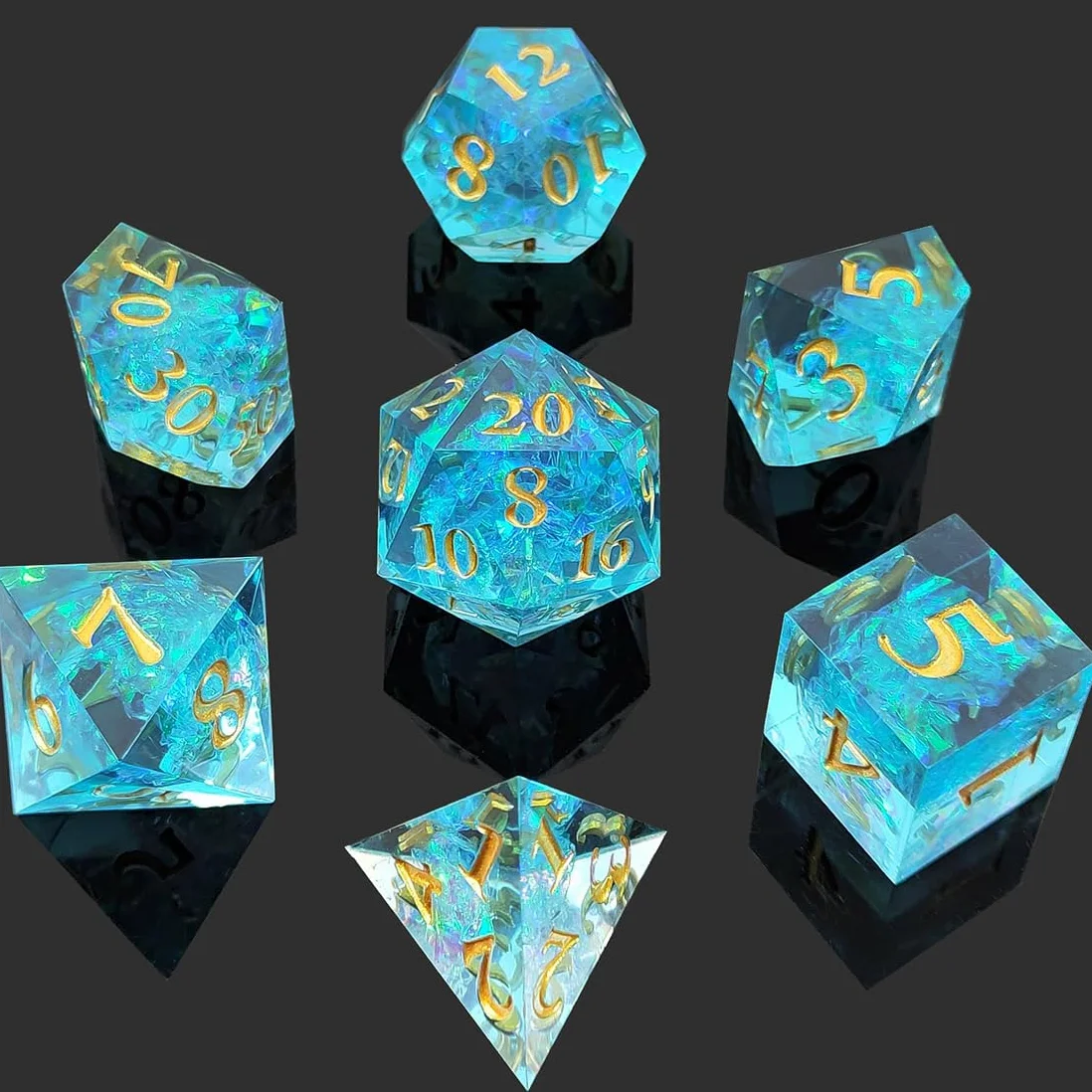 Stampi Silicone Dadi D&D, Stampo Dadi Poliedrici per Giochi di Società, Stampini Resina Epossidica Dadi Poliedrici, Dice Resin Molds per DND RPG MTG Dungeon and Dragons Gioco (Dadi D&D)