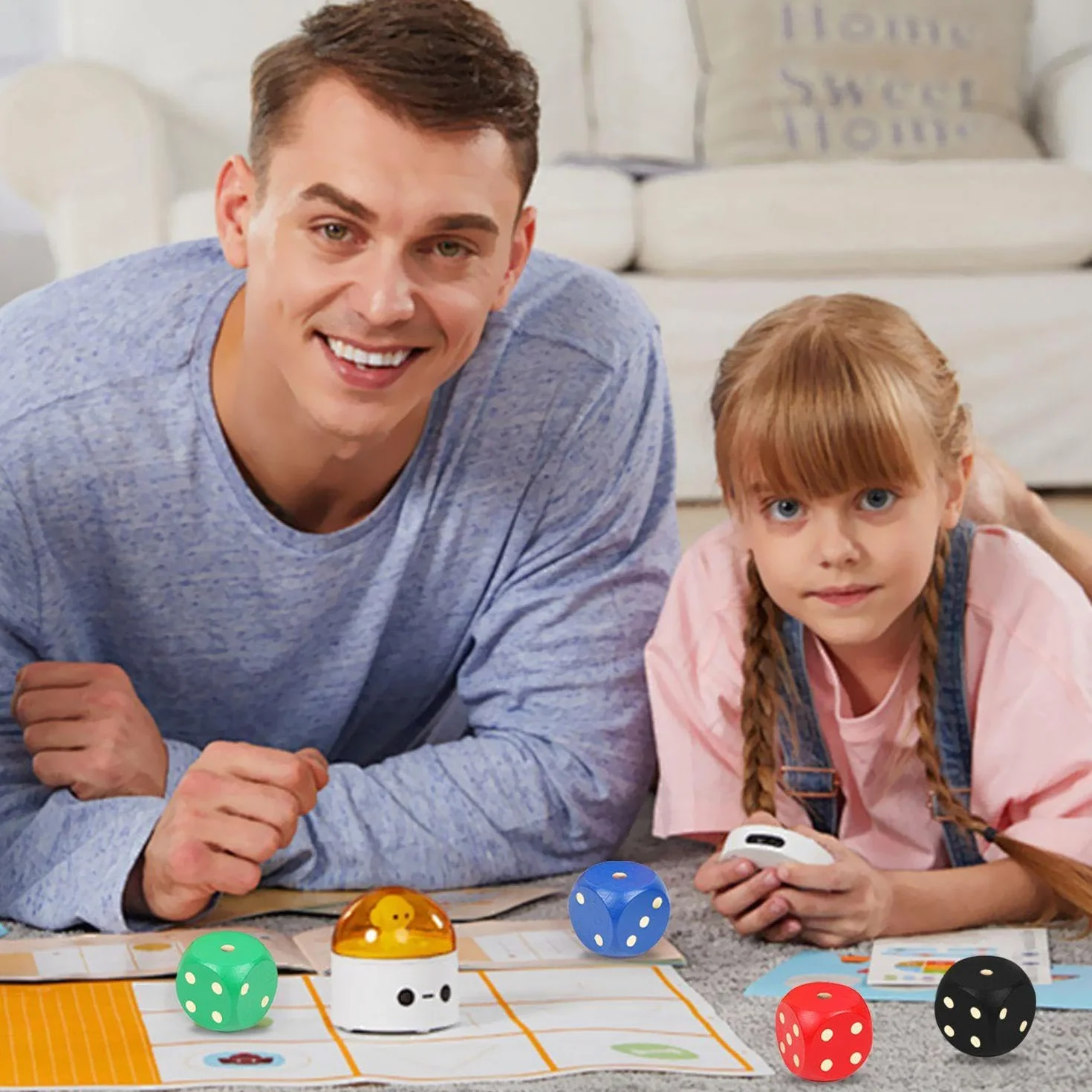 Confezione da 4 Dadi in Legno, Dadi Grandi, Gioco di Lancio, Giocattolo Educativo, Supporto Gioco Interattivo