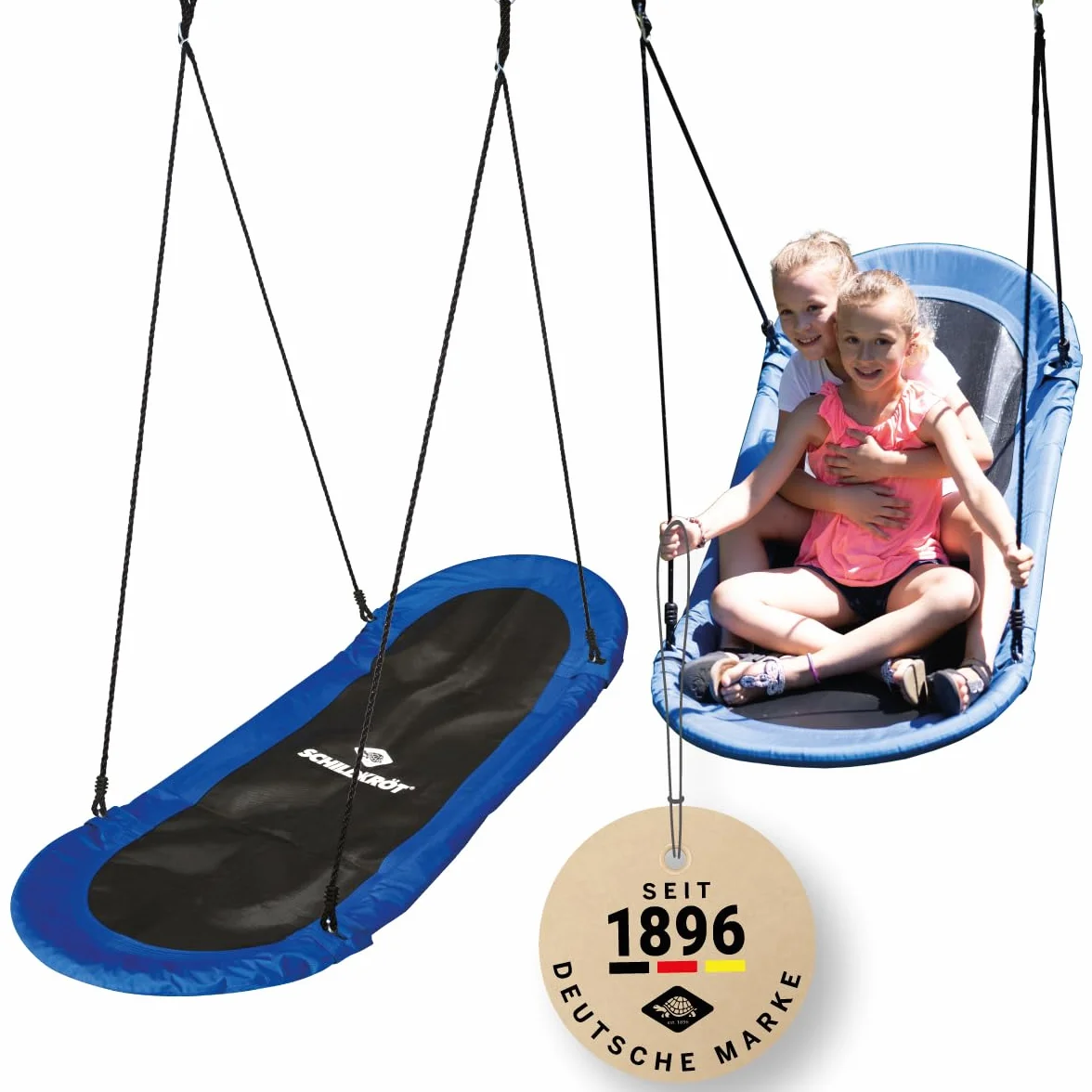 Schildkröt Altalena Nido Ovale da Giardino per Bambini e Adulti, 165 x 70 cm, Sospensione Fino a 150 kg, per Interni ed Esterni