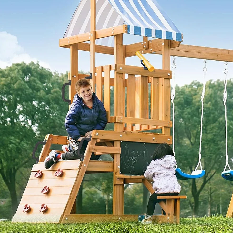 SELEWARE Maniglie di sicurezza nere per parco giochi, in plastica antiscivolo, per parco giochi per bambini, resistenti, per interni ed esterni, per casetta sull'albero, telaio da arrampicata