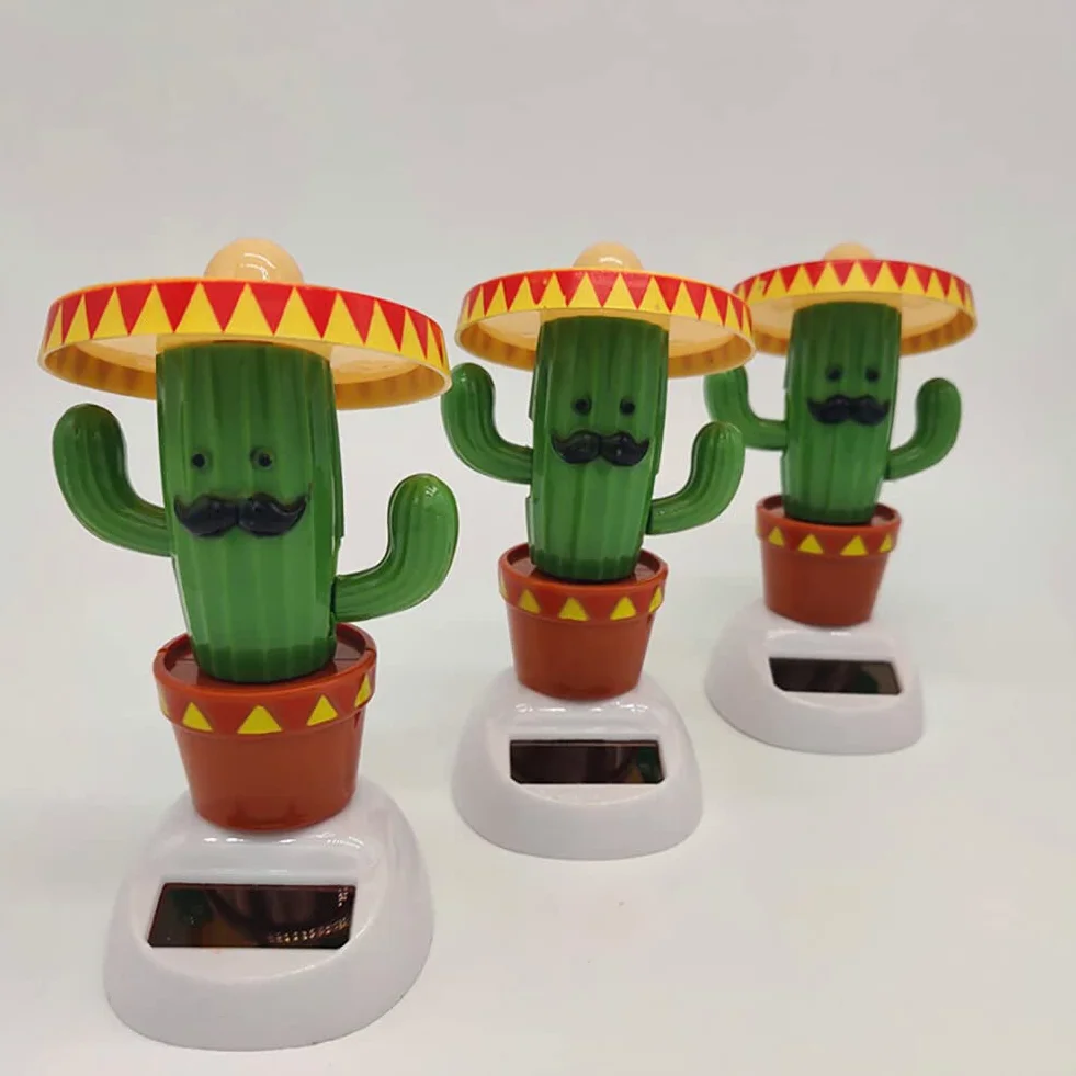 LICHENGTAI Bambola Hawaiana a Energia Solare Giocattolo, Bambola del Cruscotto della Pianta di Cactus ad Energia Solare, Carine Pianta di Cactus Bobbleheads Statuetta per Auto Decorazione