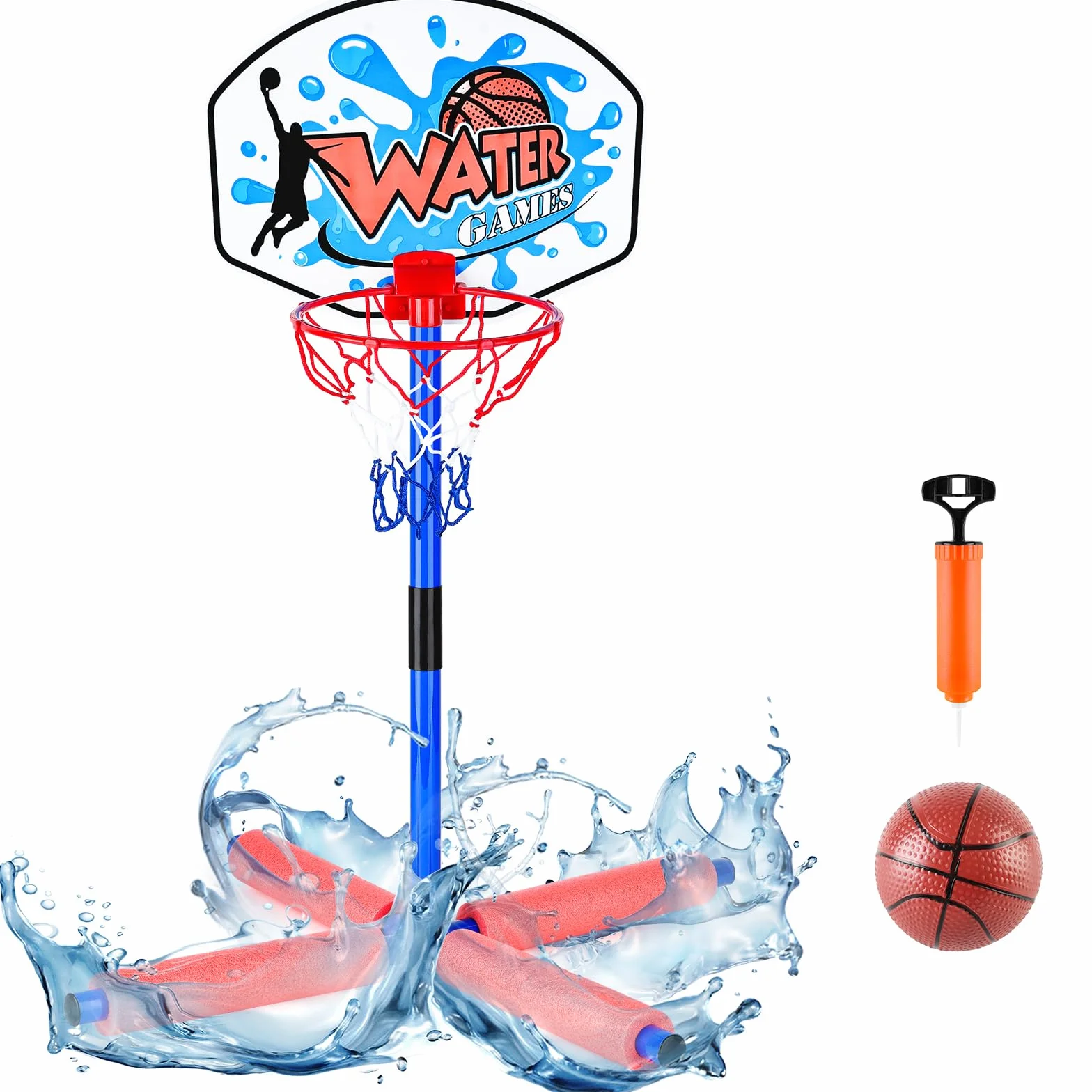 Woop piscina Canestro da Basketball, Sportiva Gonfiabile per Piscina con 2 Basket