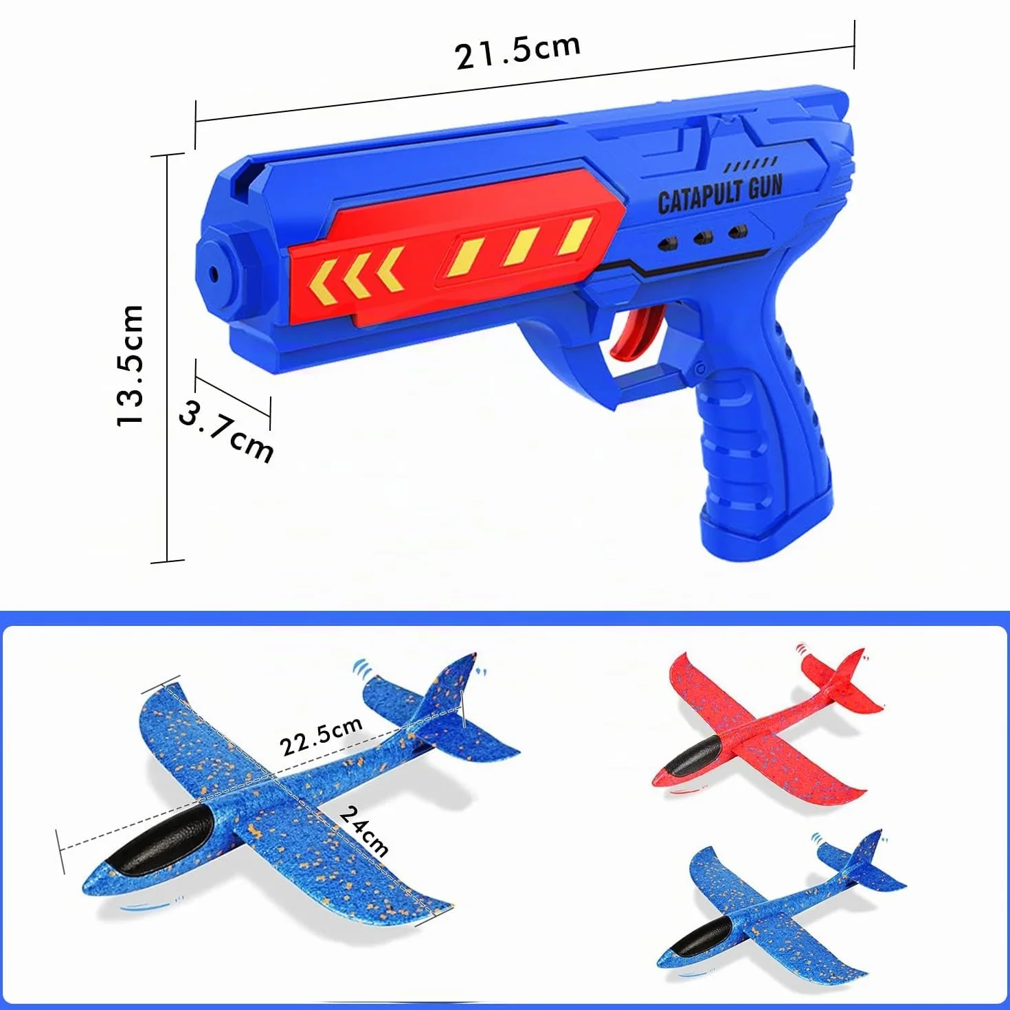 Aereo Polistirolo con Pistola Catapulta, 4 Pezzi Aereo Giocattolo, Aereo in Schiuma Giocattolo Giochi Giardino Esterno, Aliante Aeroplano Schiuma Giochi Bambini 3-8 anni