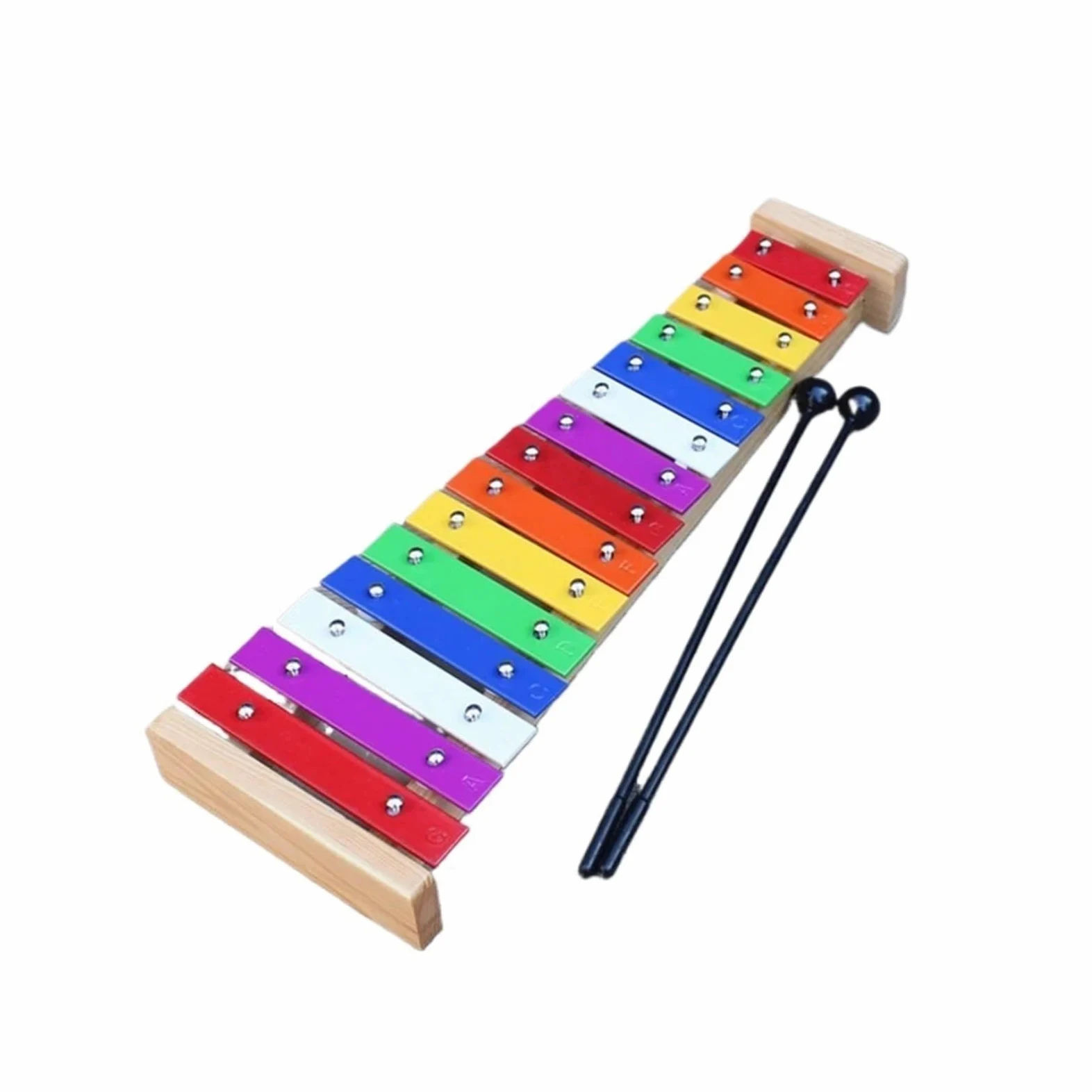 15 Keys Xylophone | Tastiera musicale Strumento musicale in metallo Pianoforte in legno
