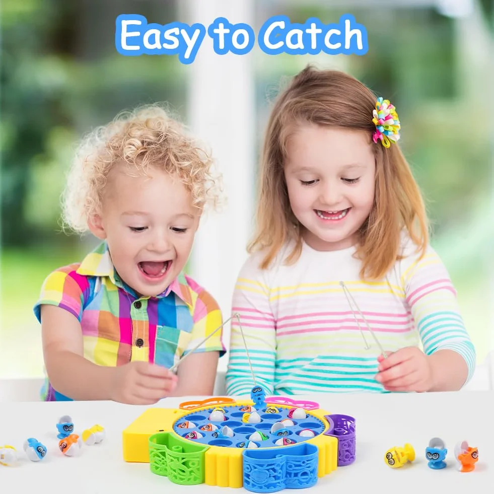 Vicloon Gioco Pesca Bambini con 24 Pesci e 5 Canne da Pesca, Giochi Educativi 3-5 Anni