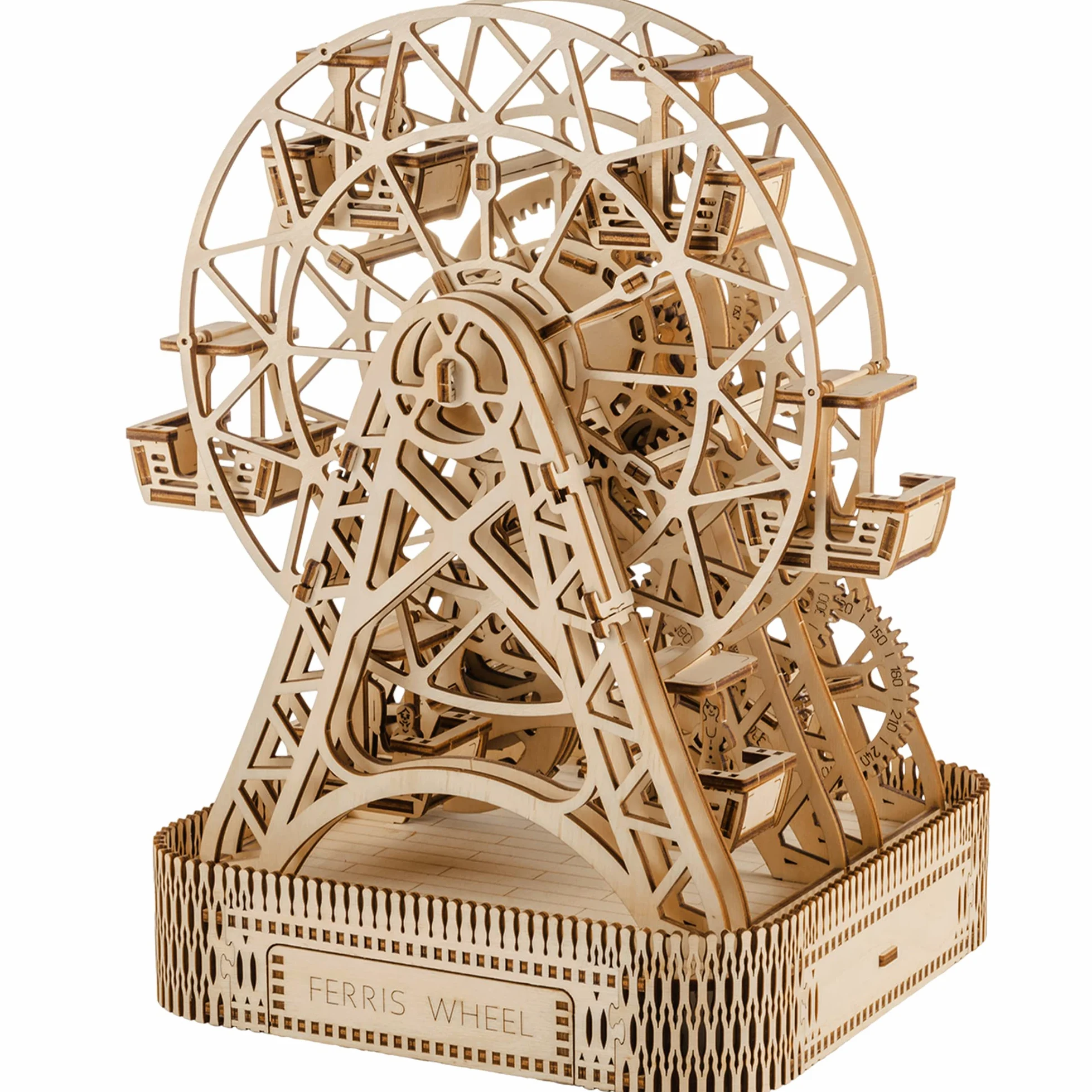 Wooden.City Kit di modelli meccanici in legno per costruire - Ruota panoramica - Meccanismo aperto - Compleanno per adolescenti e adulti - Puzzle 3D fai da te - Taglio laser - 220 mm x 260 mm x 322 mm