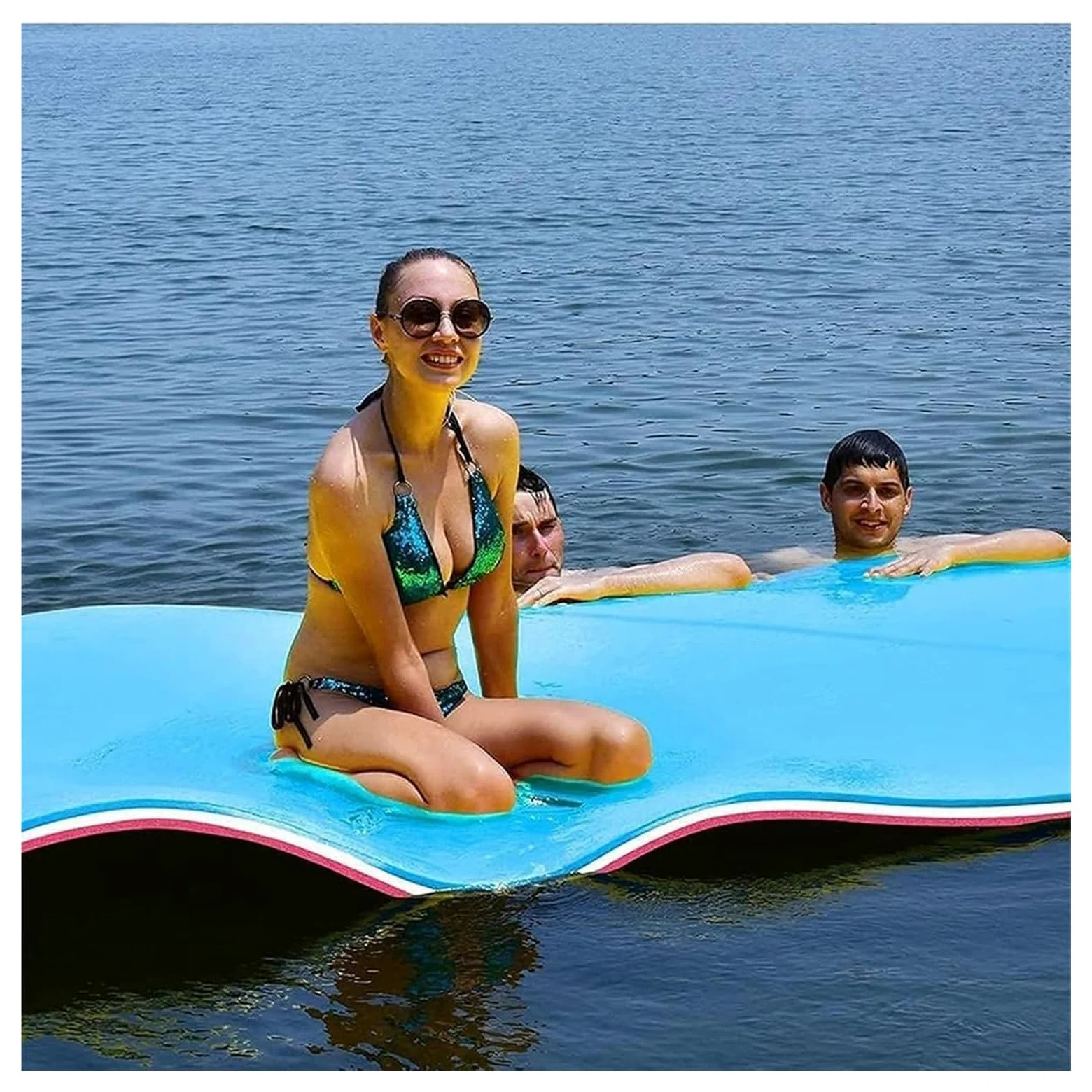 Tappetino Galleggiante per Acqua, Materassino Galleggiante in Schiuma for Il Nuoto, for Lago, Piscina e Mare, attività acquatiche all'aperto for Adulti(2.7m x 1.8m x 3.3cm)