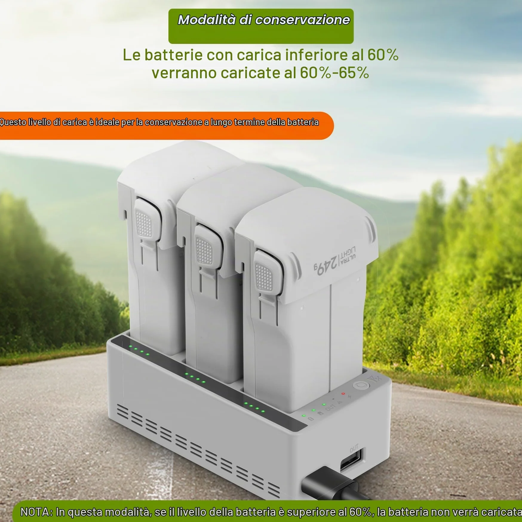 Caricabatterie da 100 W rapido per DJI Lito 1 X1, stazione di ricarica bidirezionale, hub di ricarica, carica 3 batterie, accessorio per la ricarica della batteria del drone