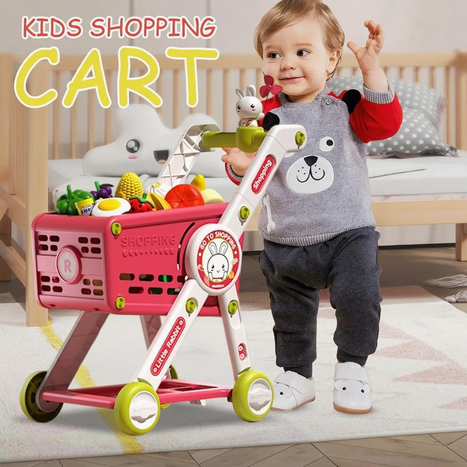 Carrello Spesa Bambini Cucina Finti Educativi Interattivi | Carrello Spesa Finto Bimbi Cucina Finti Di Ruolo Carrellino Per Bambini E Bambine Prescolari Studenti Della Scuola Materna