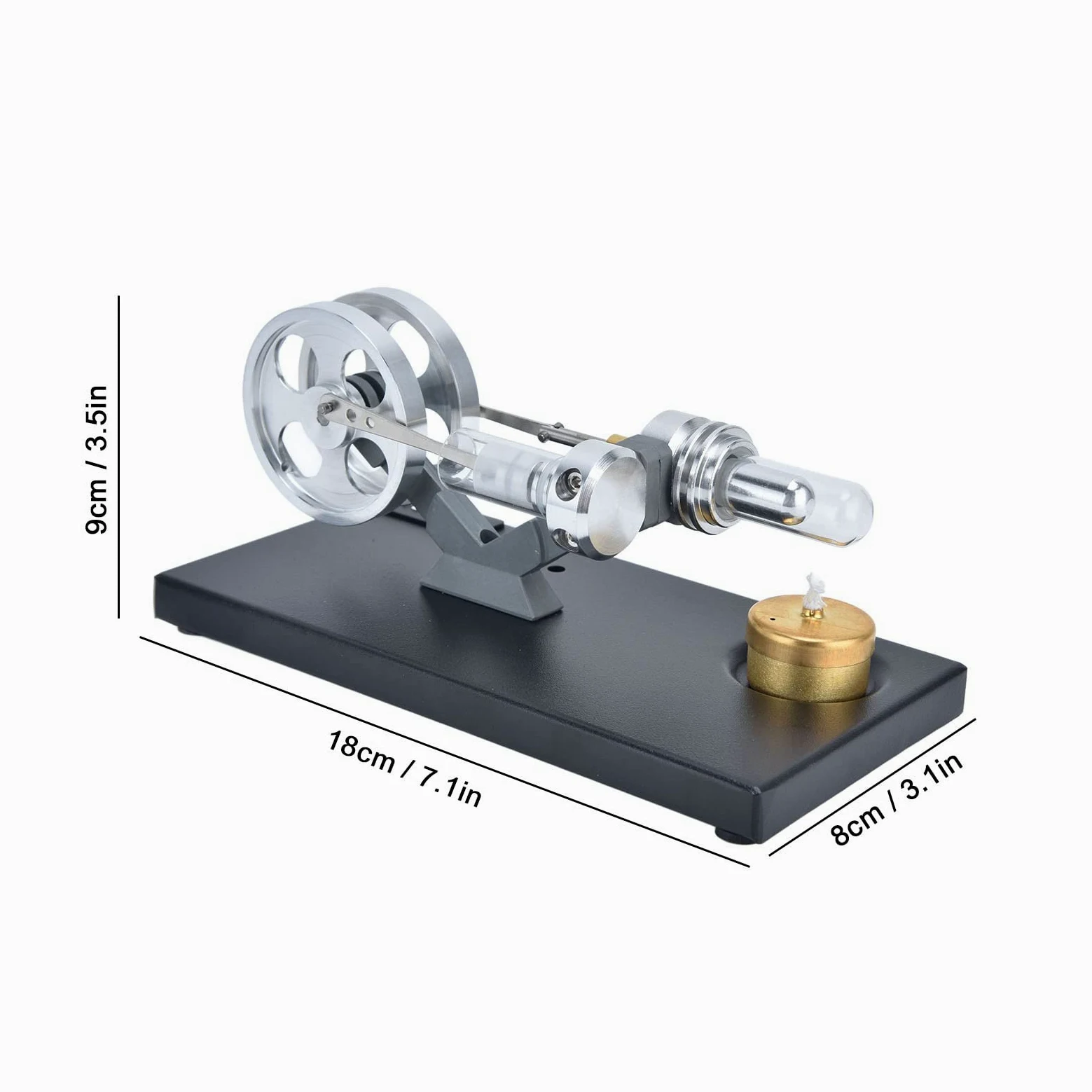 Motore Stirling Modello Didattico, Lega di Alluminio, per | Costruzione durevole, ideale per progetti di fisica, favorisce l\'apprendimento, adatta per laboratorio