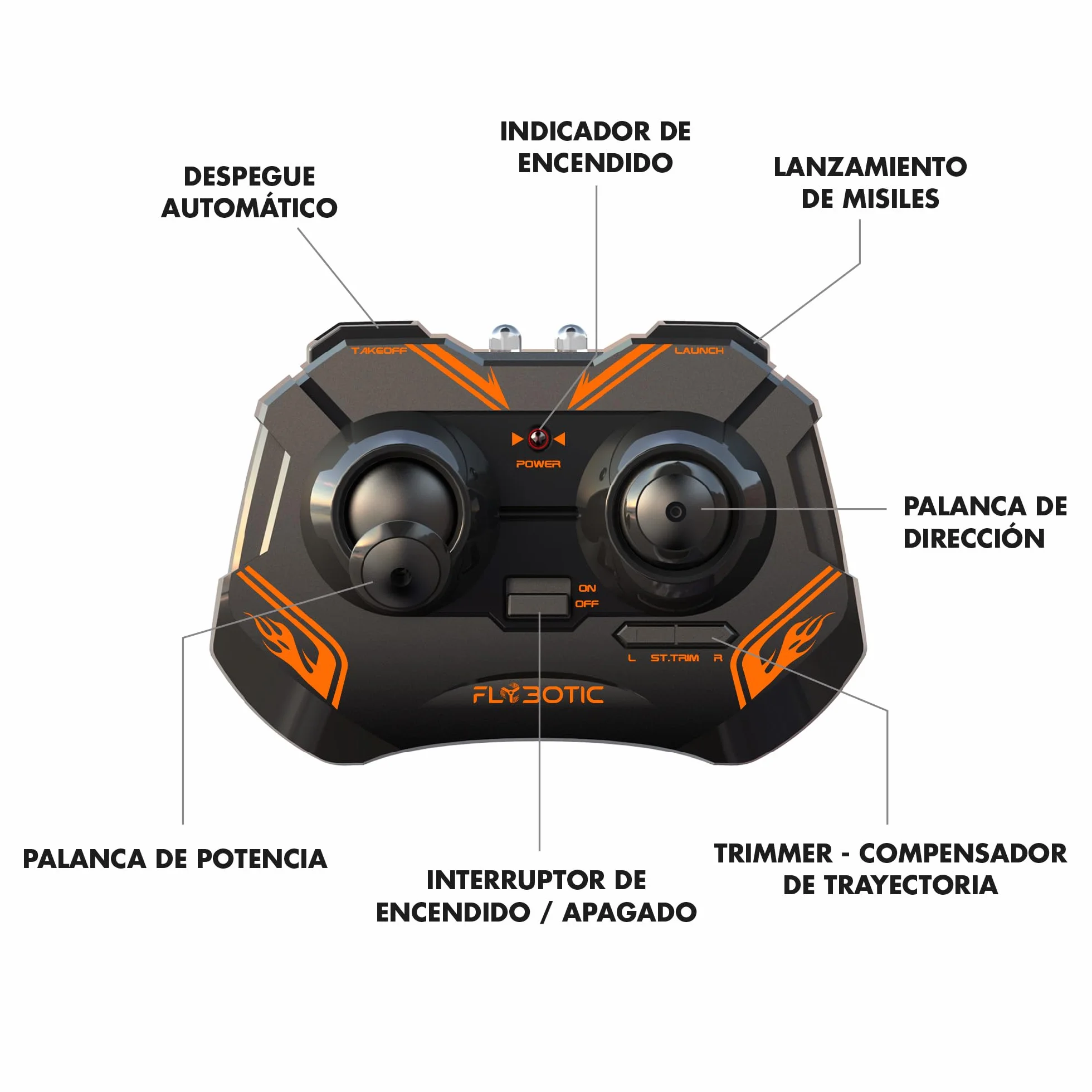 Bizak FLYBOTIC Hover Blast, elicottero radiocomandato con telecomando radiocomandato e 16 razzi di tiro per colpire un bersaglio, per bambini e adulti, (62004567)