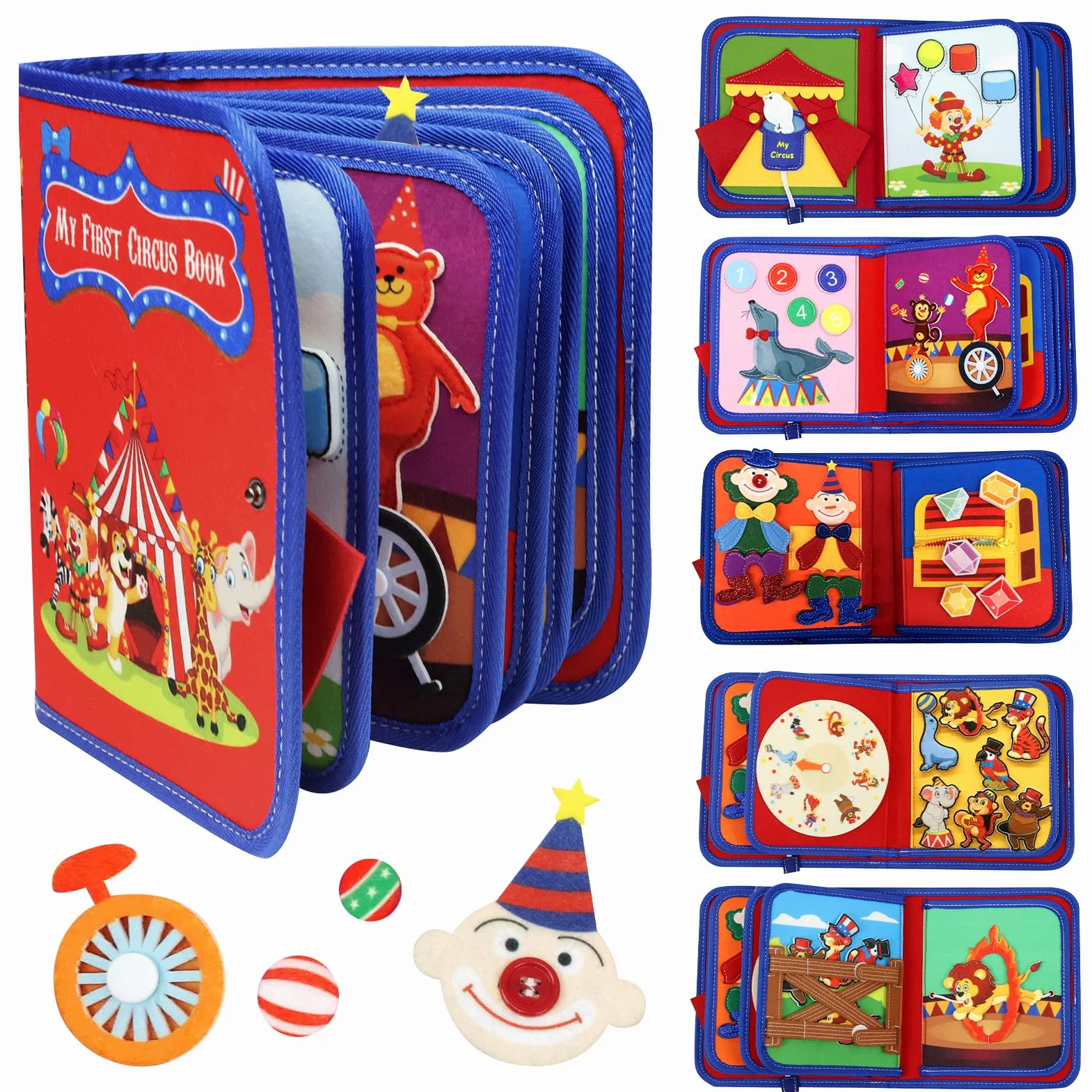Busy Book Montessori Giocattolo 1 anno in su, Quiet Book Baby, Busy Board interattivo, Libro in feltro Educazione precoce viaggi Giocattolo Auto e aereo,sviluppo motorio Regalo compleanno Natale