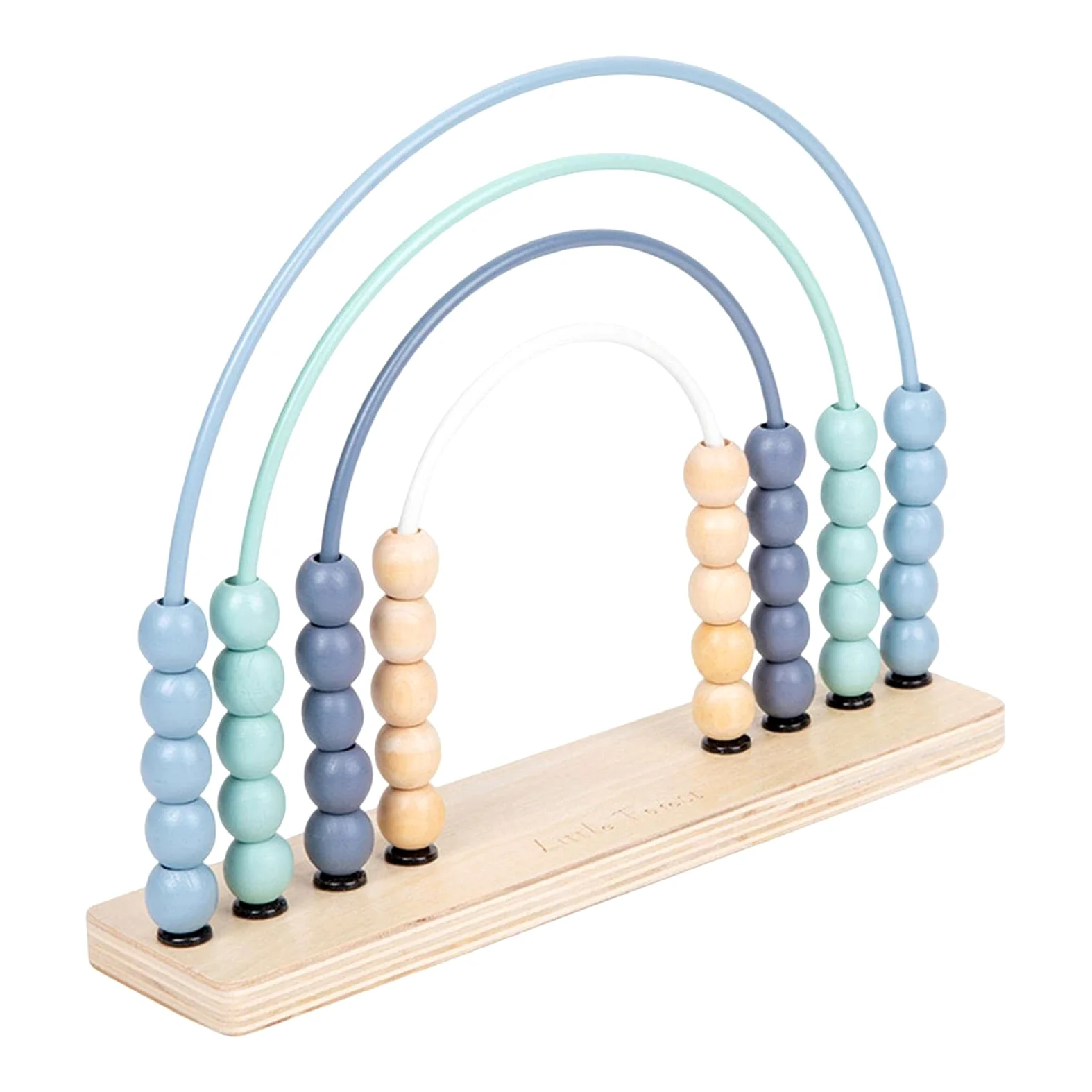 Abaco Arcobaleno in Legno per Bambini, Cornice con Perline Colorate per Contare, Giocattolo in Legno 2 in 1 con Perline Colorate, Blu