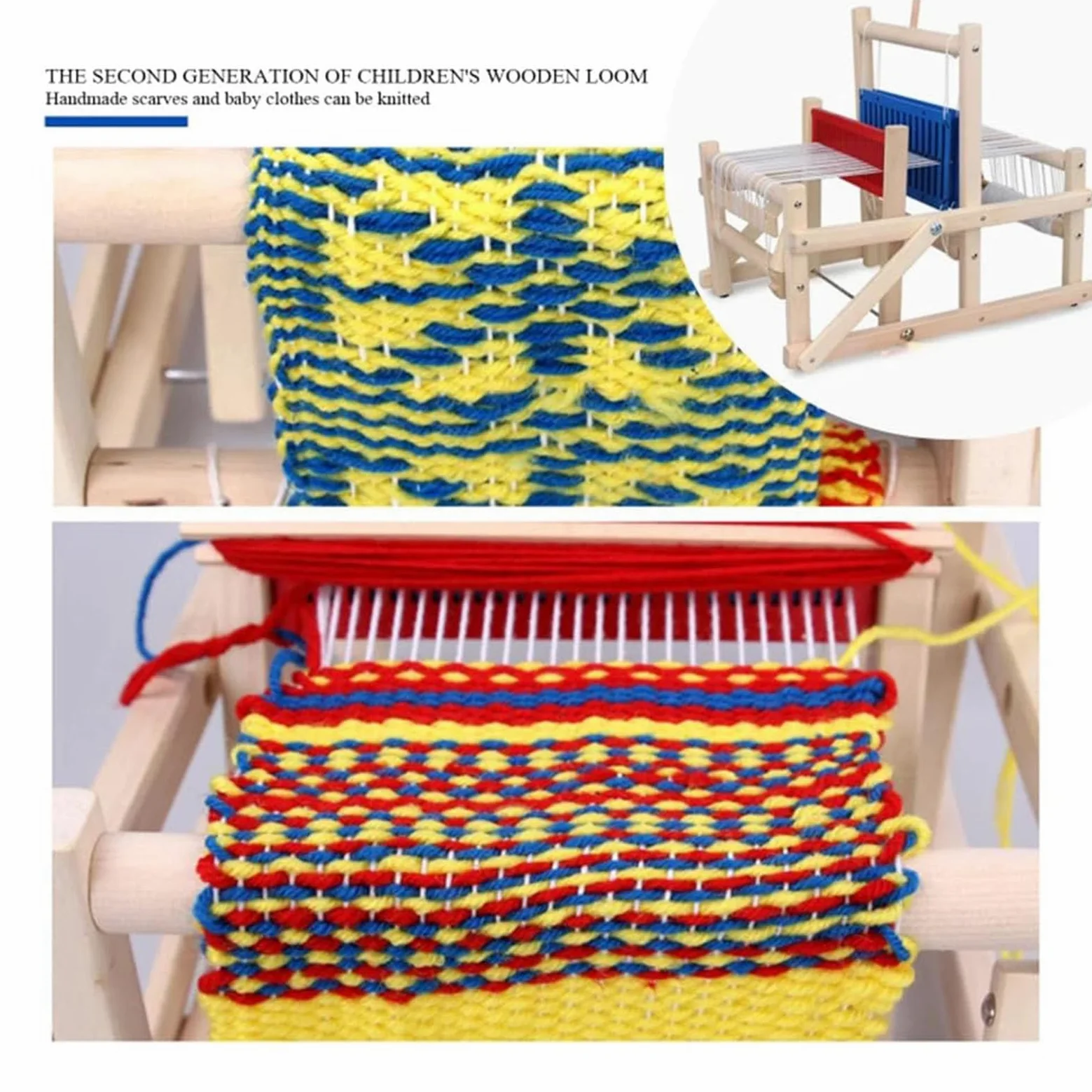 Kit telaio per tessitura in legno, macchina per tessitura a mano, telaio per tessitura multi-artigianato pieghevole, kit per tessitura a mano a maglia per bambini, adulti, principianti e amatori.