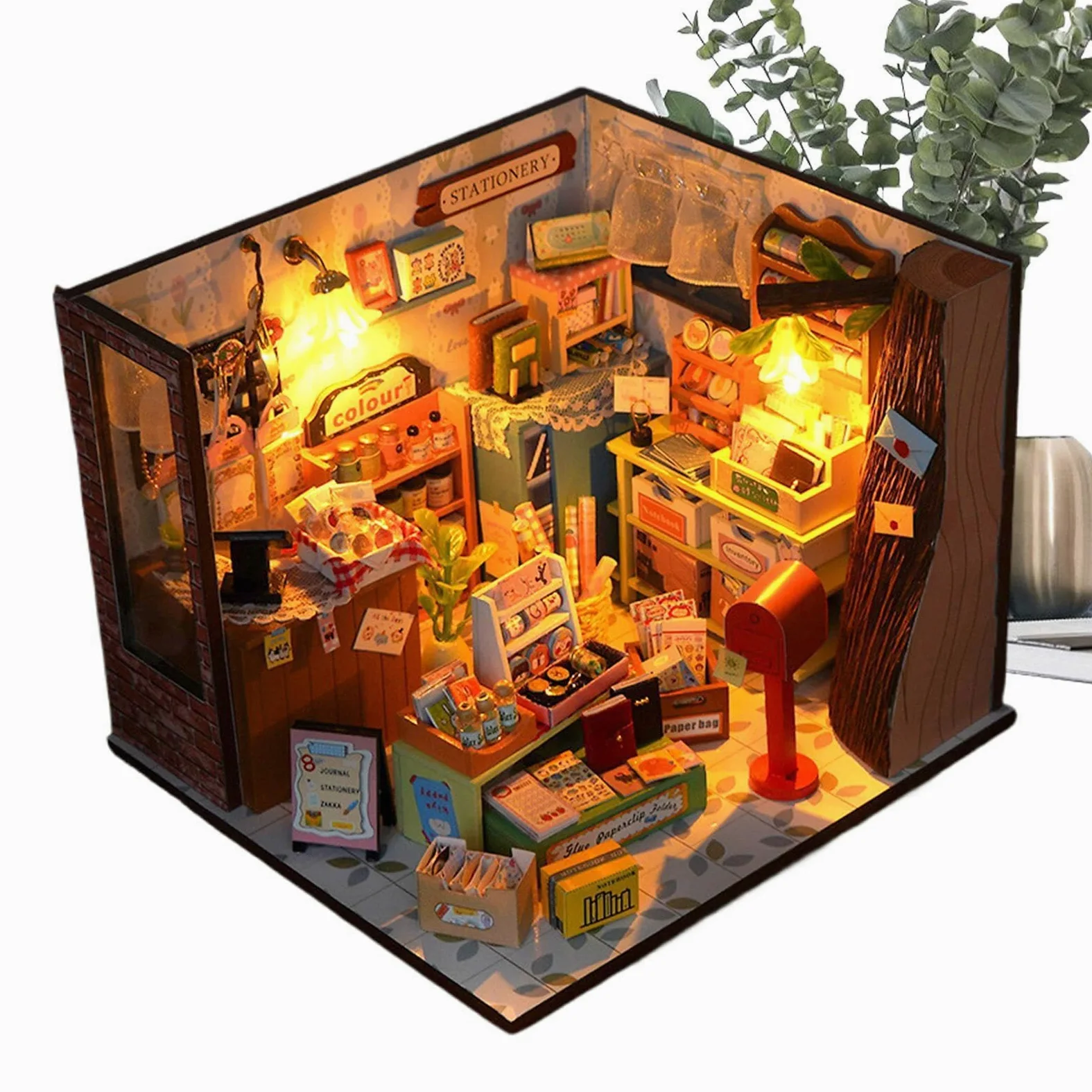Kit fai da te per una casa in miniatura Giocattolo Di Costruzione | Kit Piccola Casa in Miniatura Per la decorazione di scrivania, dormitorio, appartamento, libreria, sogg
