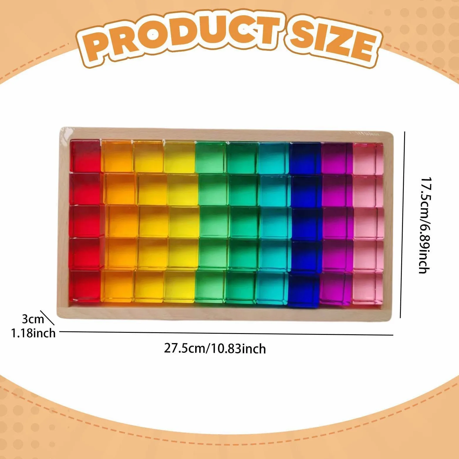Set di Blocchi da Costruzione Arcobaleno Gem, Blocchi impilabili in plastica, Giocattolo per l'apprendimento della consapevolezza Spaziale per Bambini- 50pz