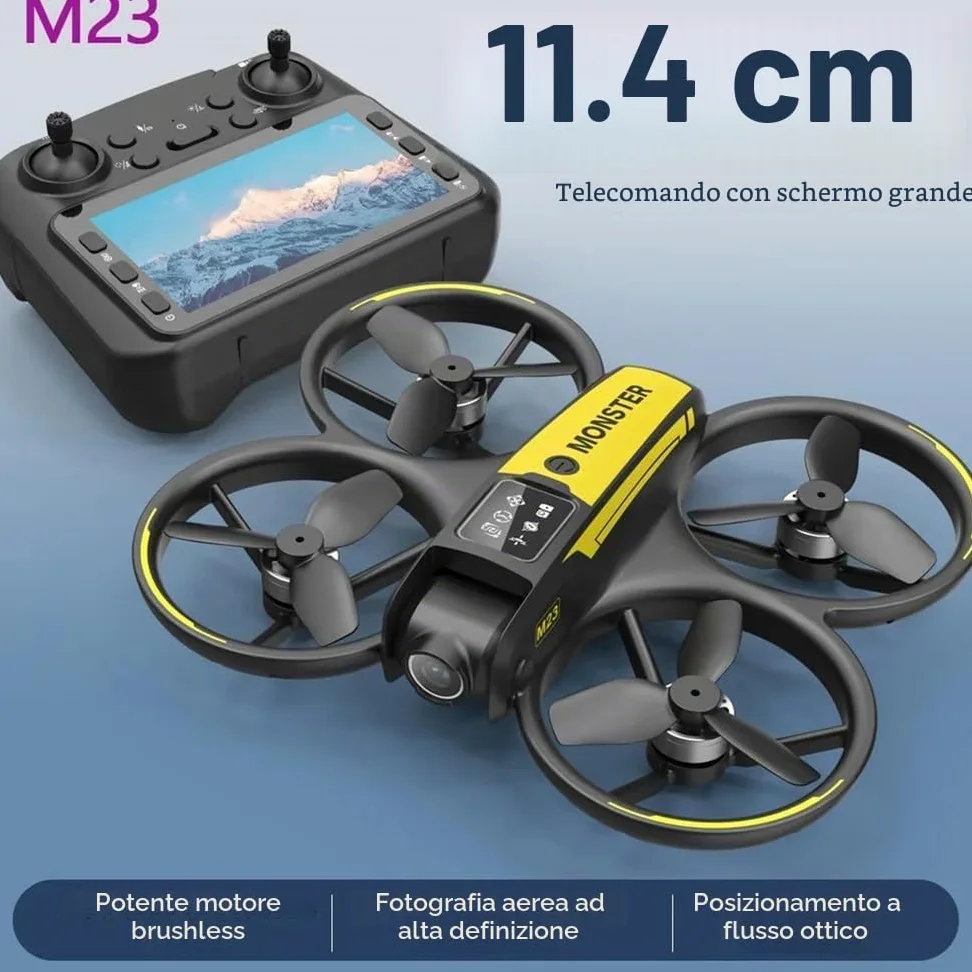 B 6k,Triple Battery,Drone m23 Professional 4k con Doppia Lente e Controllo dello Schermo, Rotazione acrobatica a 360 Gradi, decollo e atterraggio con Un Solo Pulsante
