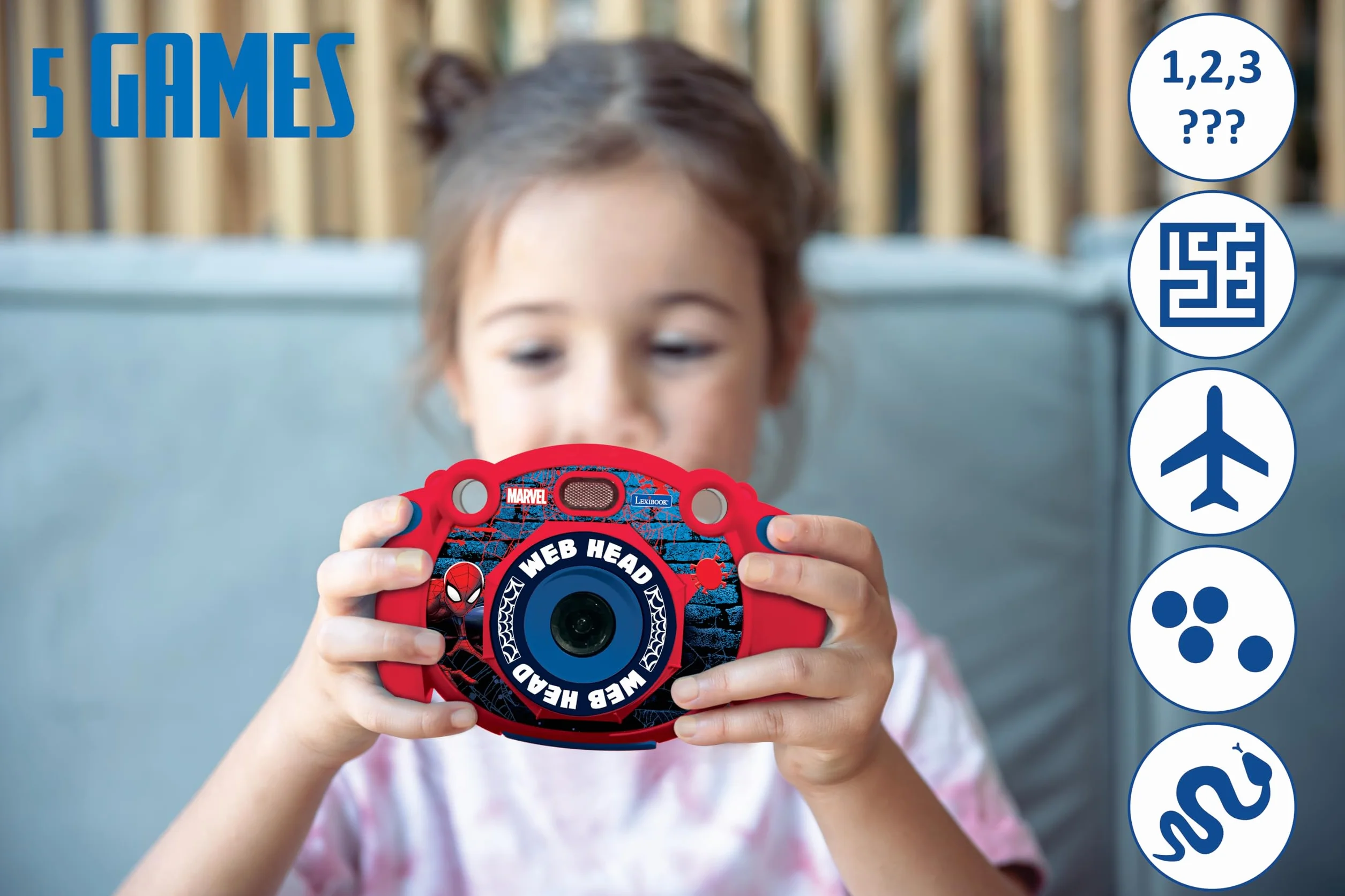 Lexibook Spider-Man fotocamera digitale 4 in 1 per bambini 32 GB rossa DJ080SP