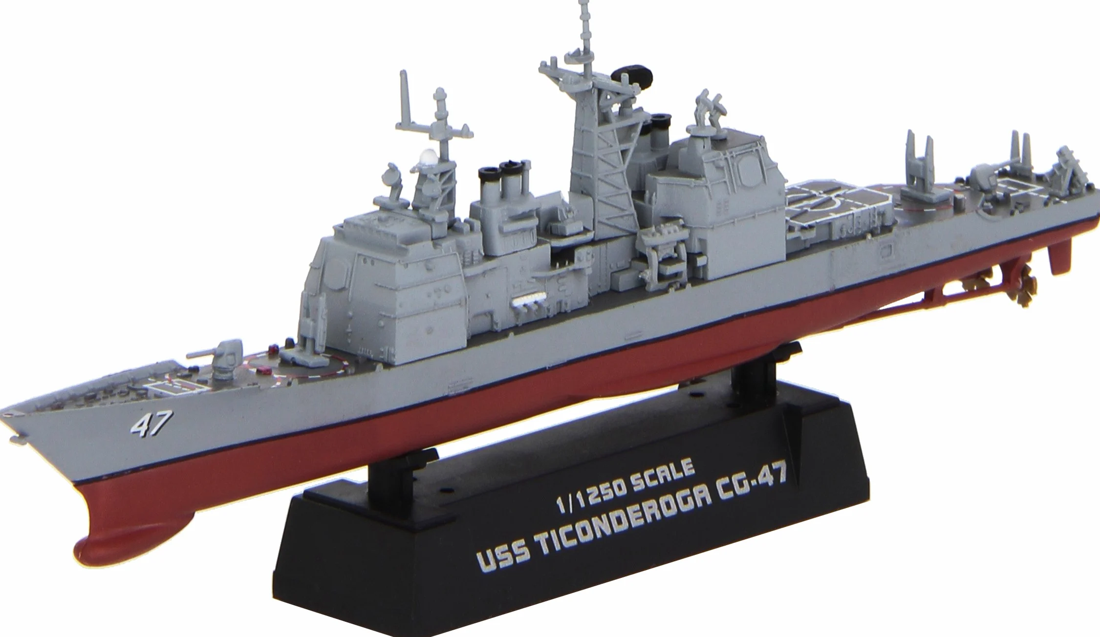 Trumpeter Easy Model - Modellino Nave da Guerra USS Ticonderoga Cruiser CG-47, Scala 1:1250