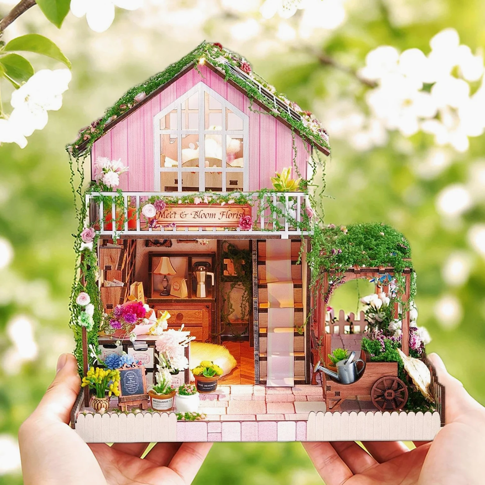Kit in Miniatura Fai da Te per Casa delle Bambole, con Mobili, Hobby Fai da Te, Lavori in Legno, Giocattoli, Decorazione da Scrivania, Mini