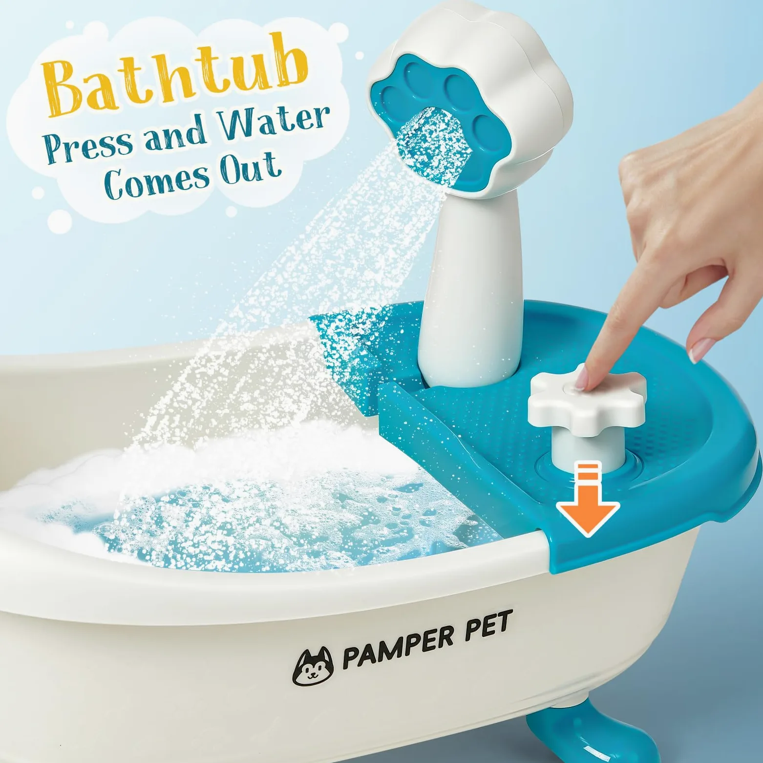 Toylink Cane Giocattolo Bambina, Peluche Cane con Vasca da Bagno a Spruzzo e Penne Lavabili, Regali Compleanno Bambina, Giocattoli Creativi per Bambini 4 5 6 7 8 Anni per Natale