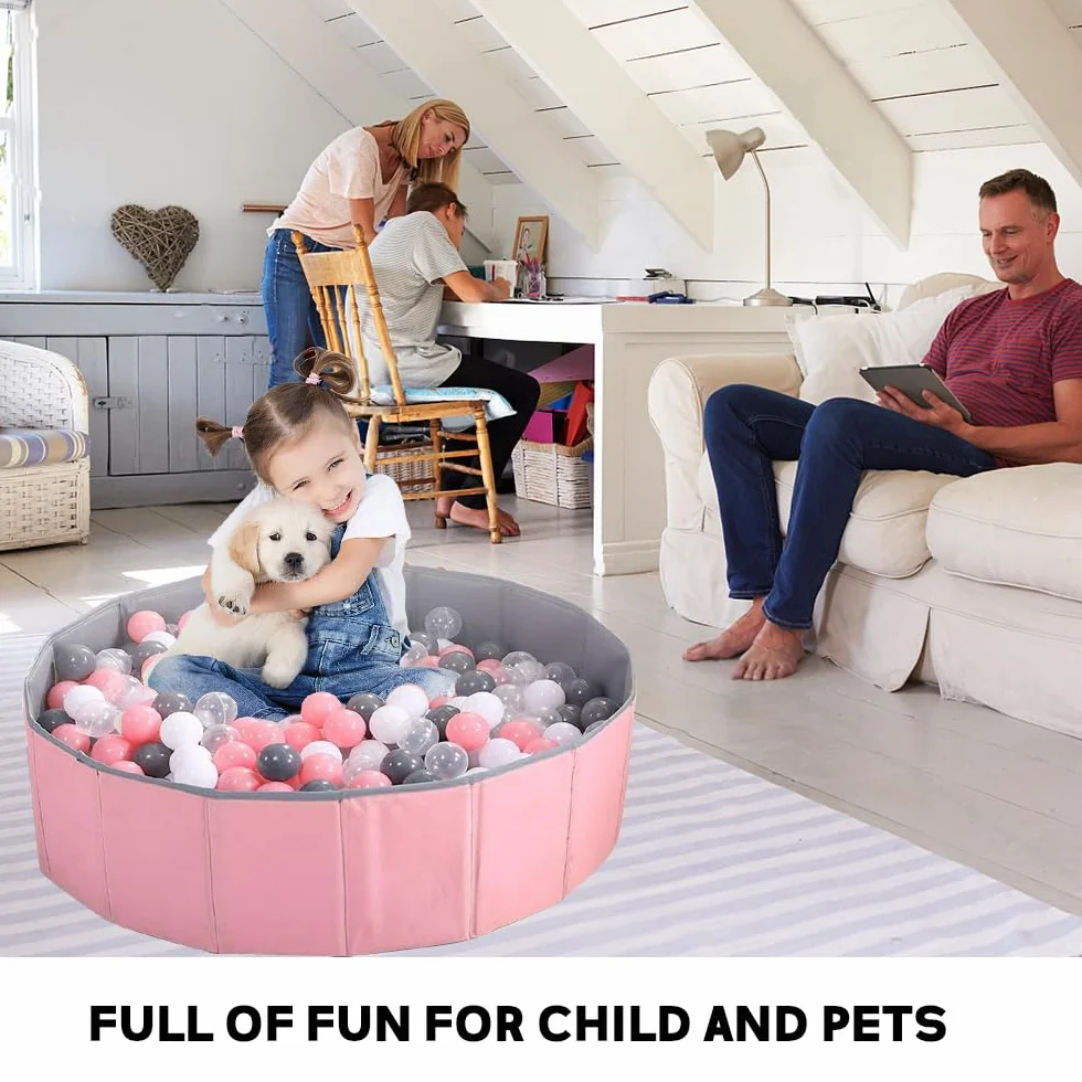 Piscina di palline, Piscina di palline pieghevole per bambini, 80 cm, per bambini, ragazze e ragazzi, box/recinto portatile per neonati, Piscina di palline rotonda Baby Round Ocean per cani