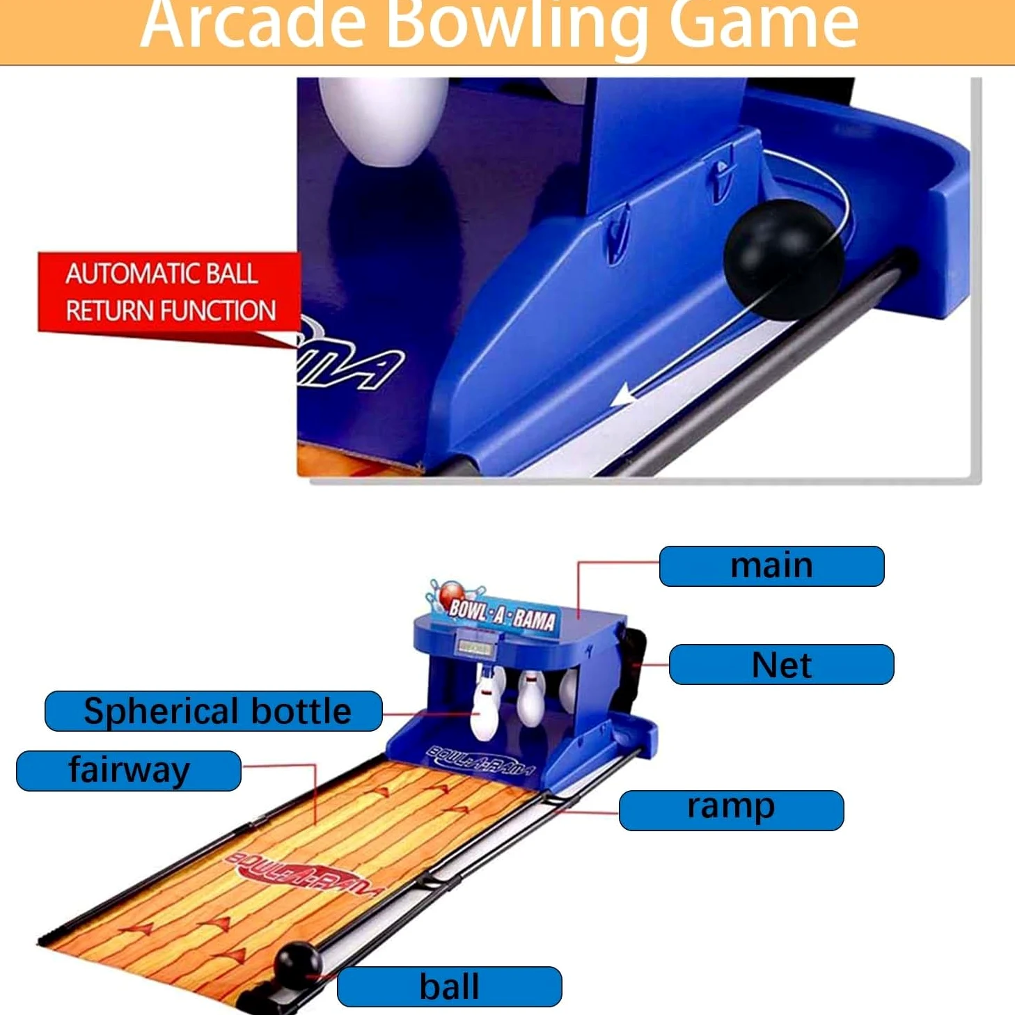 Pista Da Bowling Per La Casa, Set Da Bowling, Gioco Di Bowling Elettronico, Console Per Giochi Sportivi Di Bowling Per Interni, Reset Automatico/Effetti Sonori Di Simulazione(3.5m)