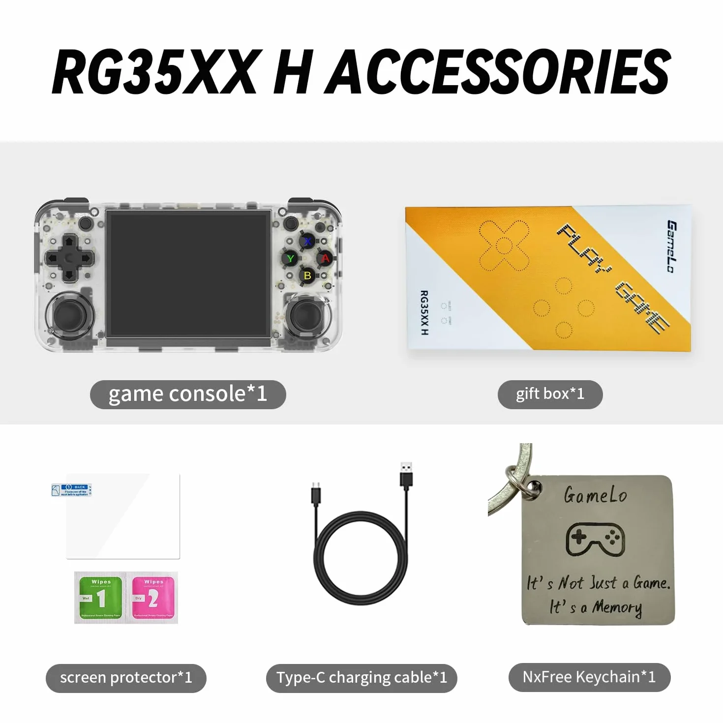 RG35XX H, Anbernic, console di gioco portatile retrò con scheda 64GTF, design a doppio joystick, schermo HD da 3,5 pollici, dura fino a 8 ore di batteria ad alta capacità per una migliore esperienza
