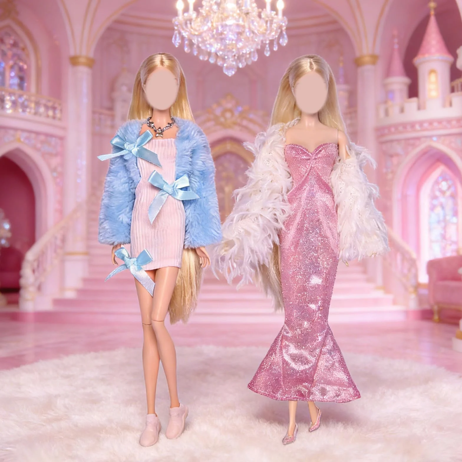 20 Pezzi Abbigliamento e Accessori, Compatibile con Barbie, Abito a Sirena, Gonna in Pelle, Gonna Maglione, Abito Slim Fit, 2 Set Abito e Cappotto di Pelliccia, per Bambole da 11,5 Pollici