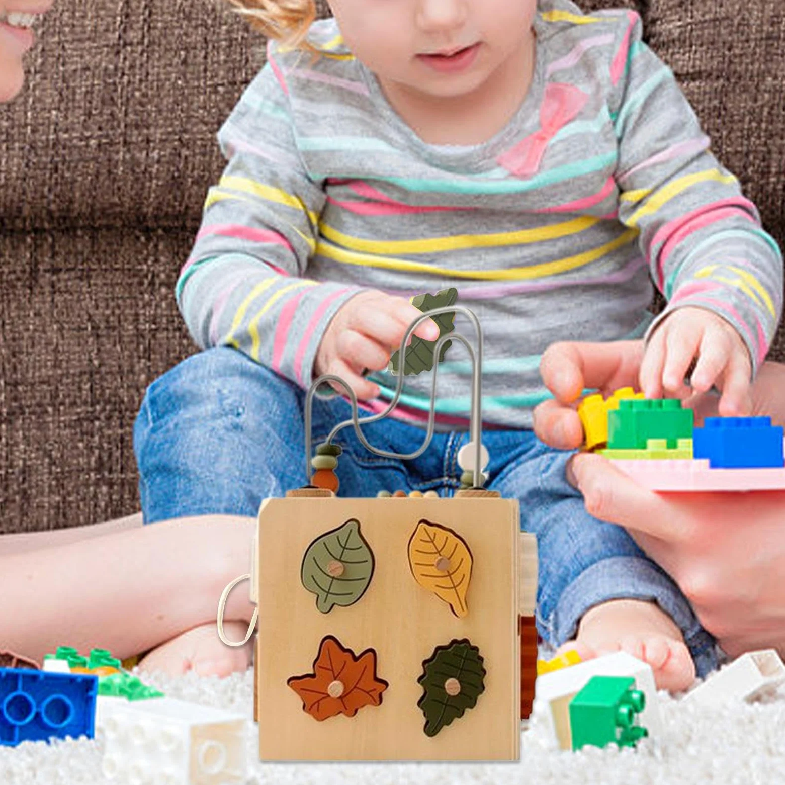 Perline Di Legno Da Infilare Giocattolo Impilabile a Colori | Educativo Apprendimento Classificazione Per Bambini 1-3 Anni Ragazza Ragazzo Casa Viaggi Famiglia