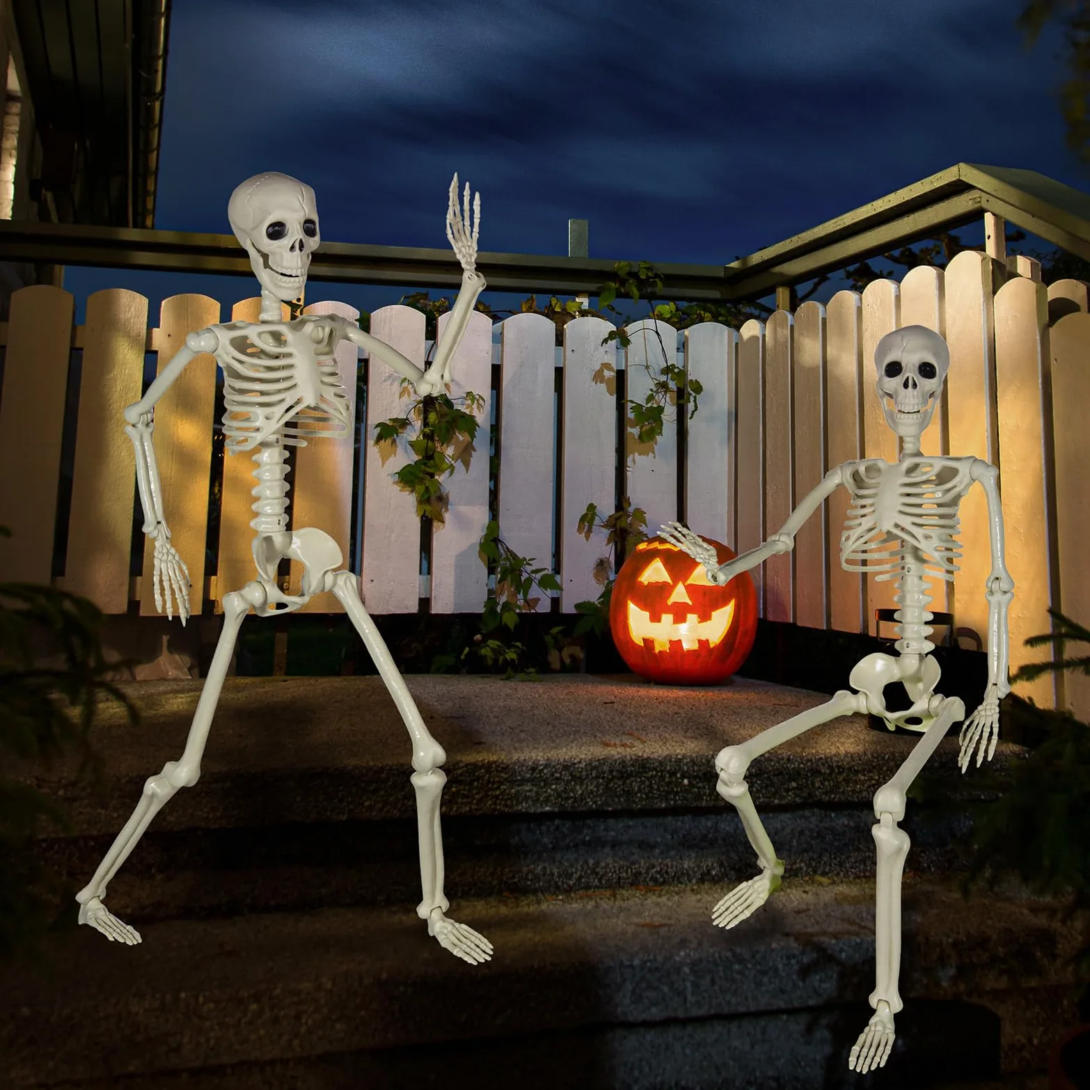 XONOR Scheletro di Halloween realistico in plastica umana da 91 cm, con giunti mobili, per decorazioni di oggetti di scena per casa infestata